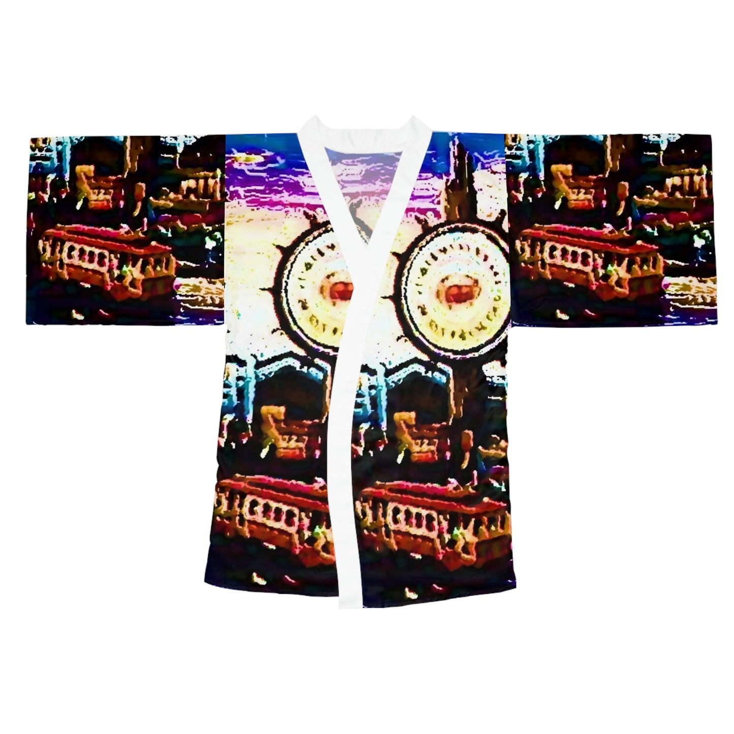 Long Sleeve Kimono Robe ... "No.9 Fishermen's Grotto - Fishermen's Wharf, SF, California" ... Family Archives: 1970's ... Original Works ...