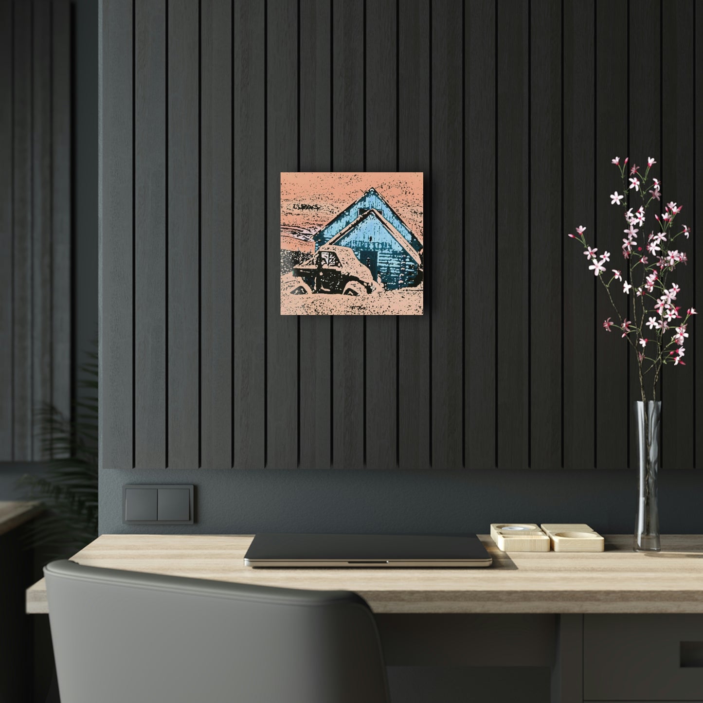 Acrylic Prints ... After An Intense Snow Storm ... 'Digging Out' ... A Vehicle & Cabin "In The Mountains" ... March 2023 ... Original Works ...