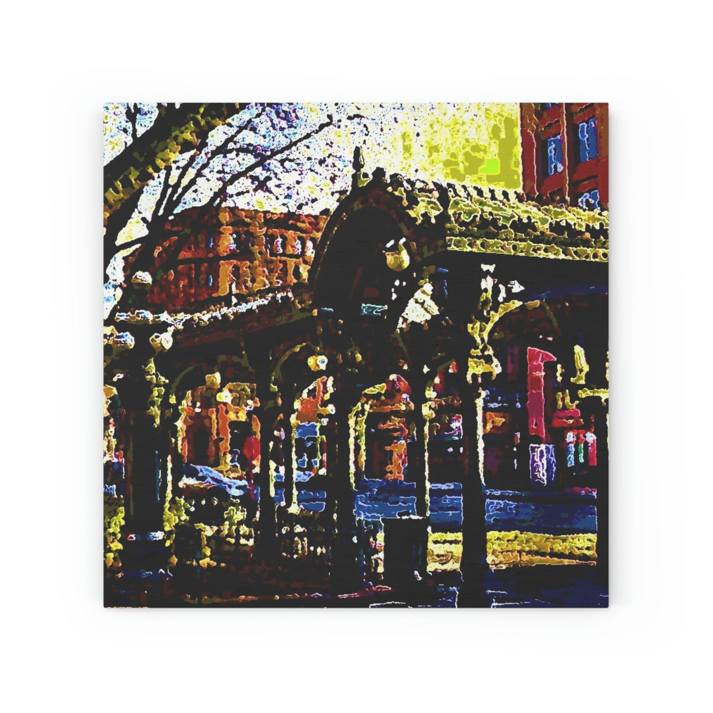 Wood Canvas ... A Very Fine Place To Meet ... To Catch The Bus ... 'To Find A Friend' .. Just-To-Hangout ... Dr FJHolt Base Photo ... Original Works ...