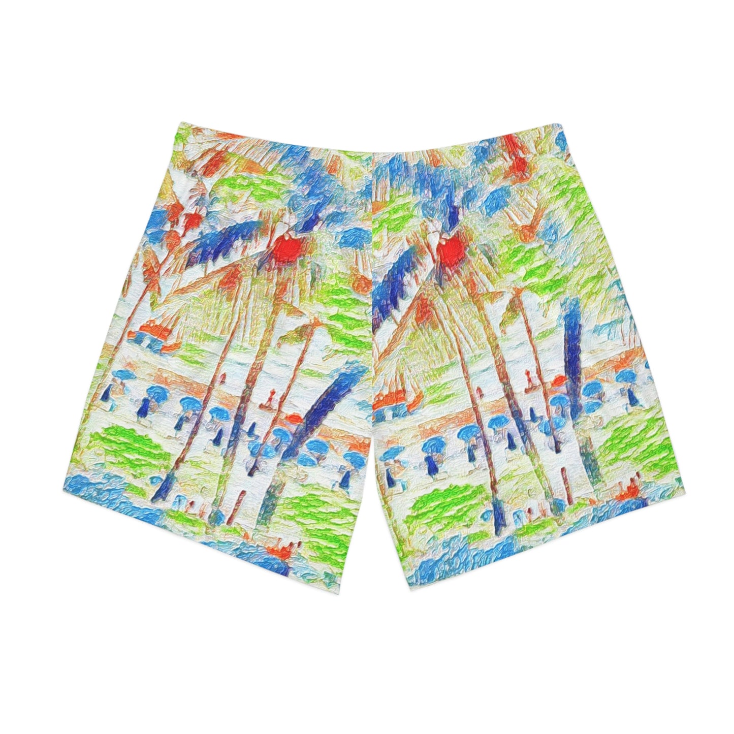 Men's Elastic Beach Shorts (AOP) ... "The Royal Hawai'ian: Waikiki Beach_Beach" ... Honolulu, HI ... October 2014 (Halloween) ... Original Works ...