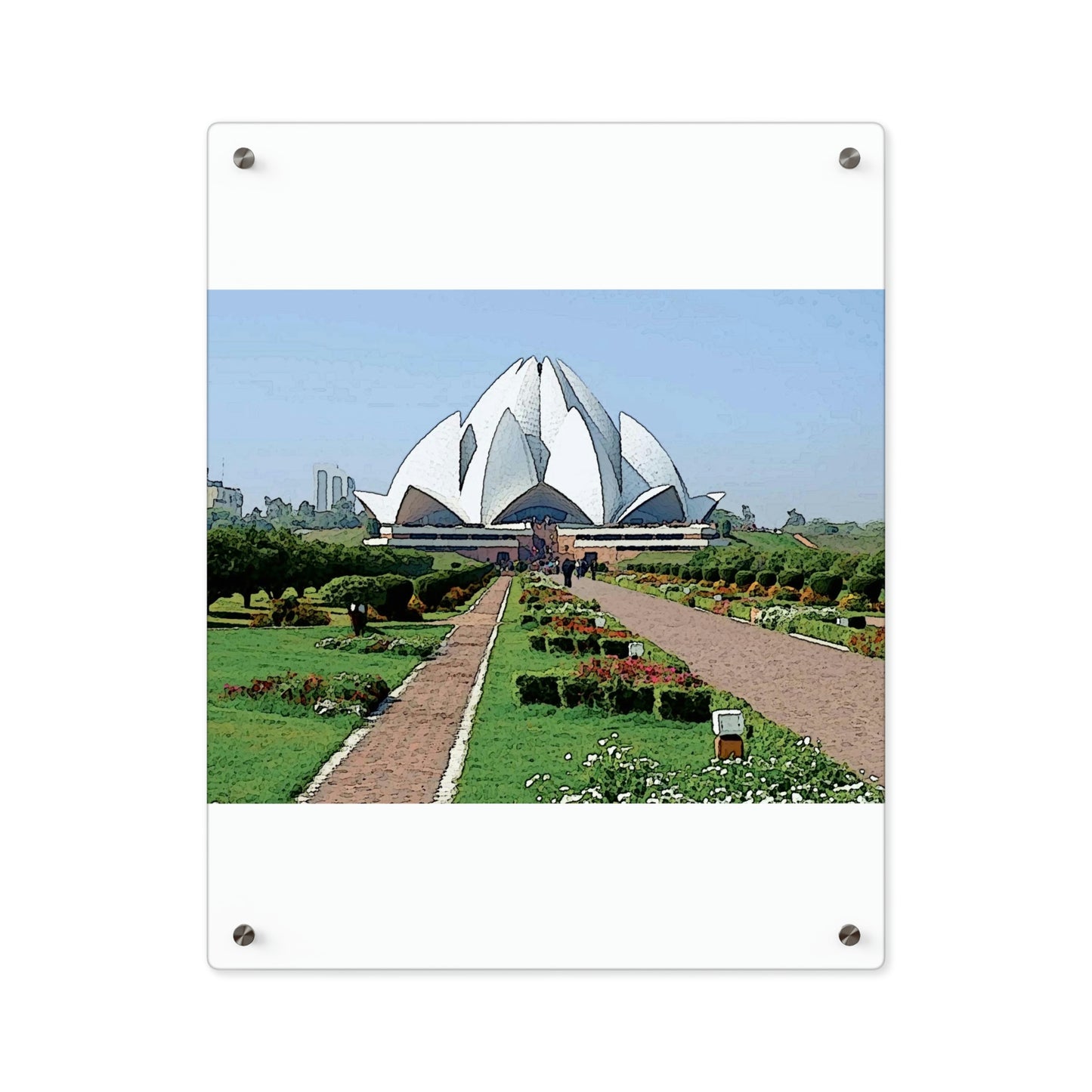 Acrylic Wall Art Panels ... 'Bahai'i House-Of-Worship' ... "Lotus Temple: Delhi, India, 2008" ... Original Works ...