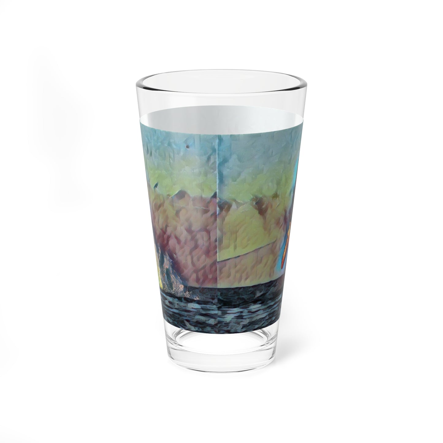 Mixing Glass, 16oz ... An Extraordinary Humpback Breach ... 'With Explosive Energy' ... Family Archives (KPH) ... Circa: 21st Century. Maui, HI ... Original Works ...