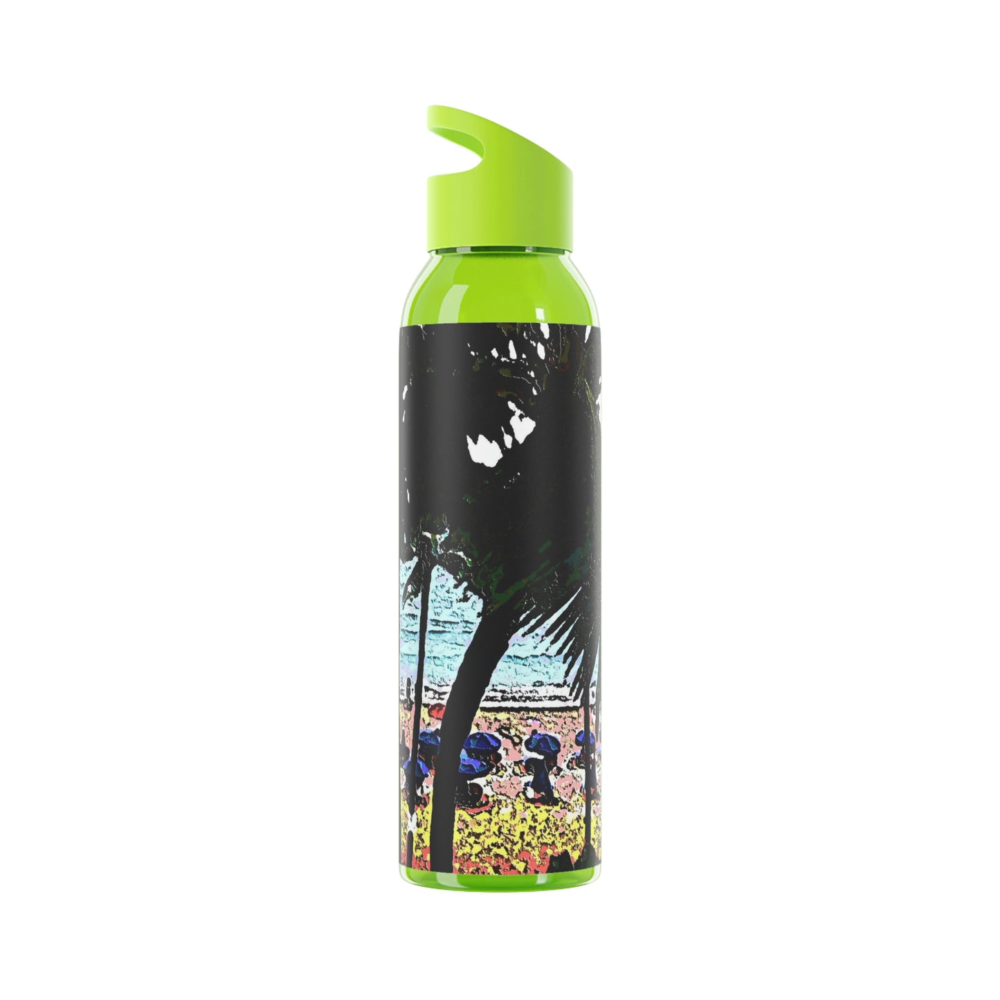 Sky Water Bottle ... "A Beautiful Beach Amongst The Palms" ... The Outrigger Waikiki, Honolulu, Oahu ... Original Works ...