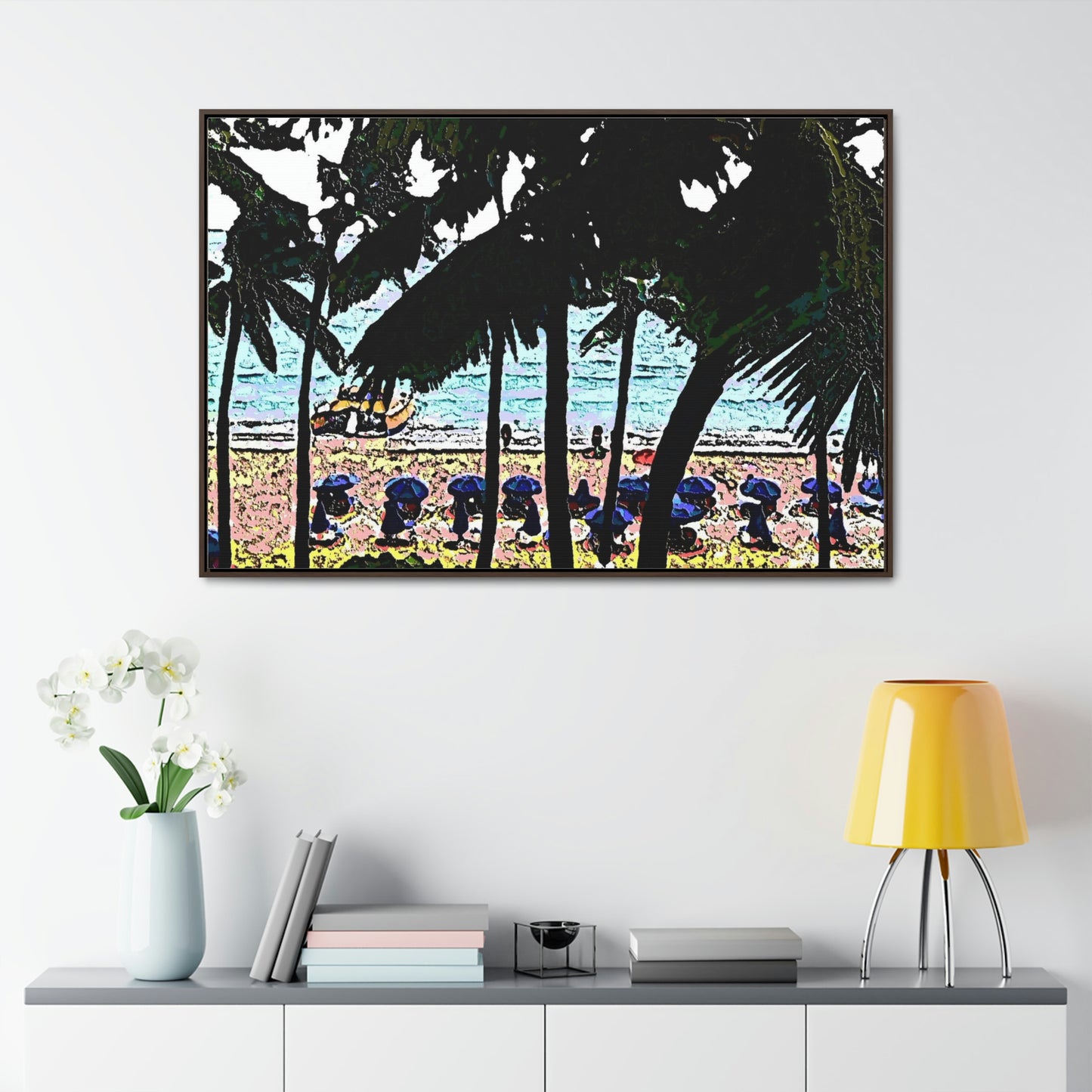 Gallery Canvas Wraps, Horizontal Frame ... "A Beautiful Beach Amongst The Palms" ... The Outrigger Waikiki, Honolulu, Oahu ... Original Works ...