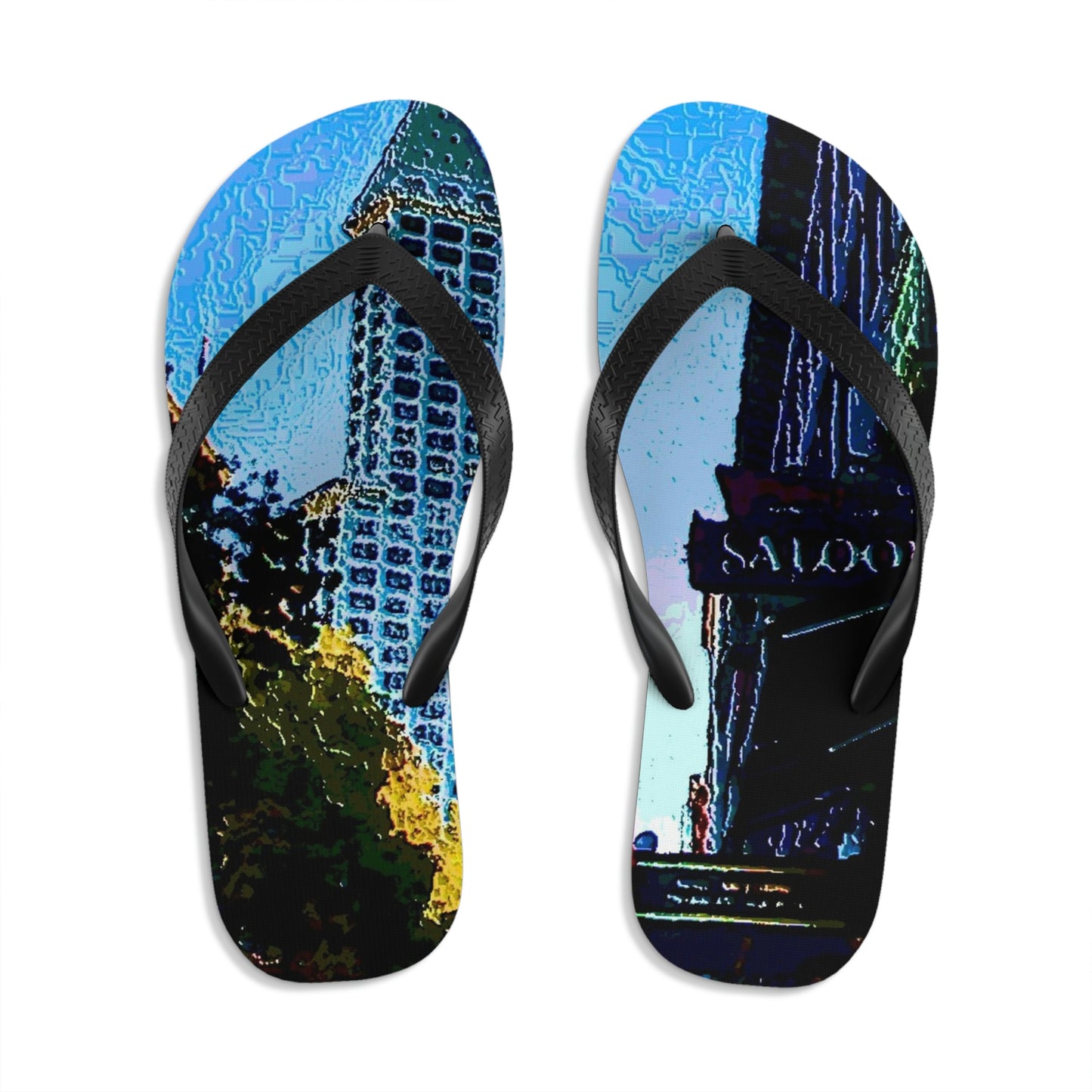Unisex Flip-Flops ...  Pioneer Square & Smith Tower ... 'That World Famous View' ... Colleague Supplied Photo ... Original Works ...