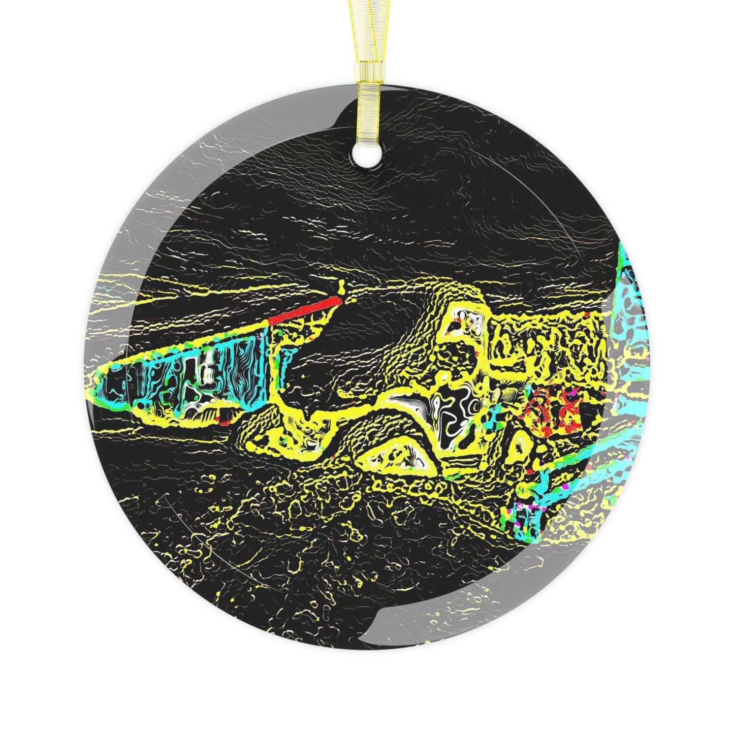 Glass Ornament ... "Snow Vehicle In Snow Storm At-Rest" ... Circa 12Mar23 ... Central Idaho ... 18-Hours Rendering Time: Original Works ...