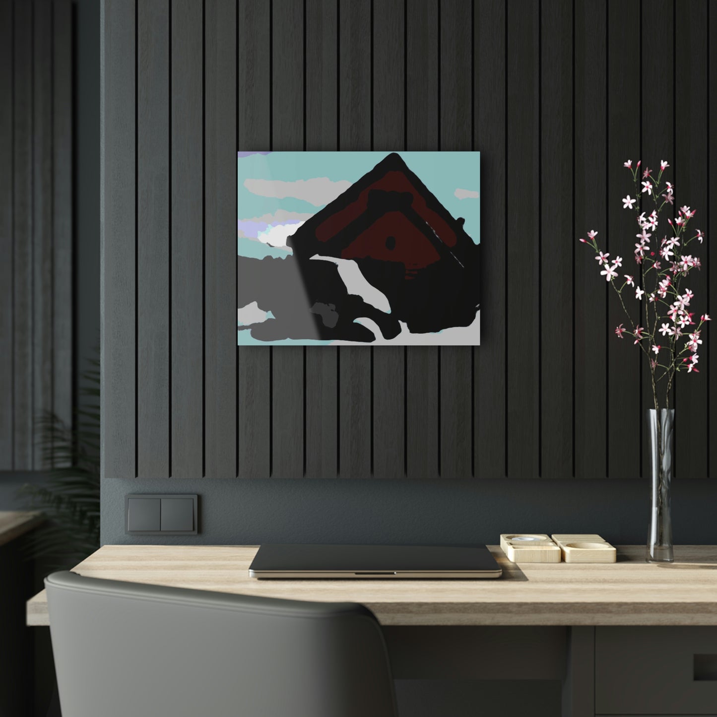 Acrylic Prints ...  After An Intense Snow Storm ... 'Digging Out' ... A Vehicle & Cabin "In The Mountains" ... March 2023 ... Original Works ...