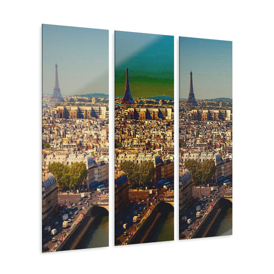 Acrylic Prints (Triptych) ... Au Paris ... "Along The River Seine" ... Barbara Joan Bonnel-Holt: 1972 ... Original Works ...