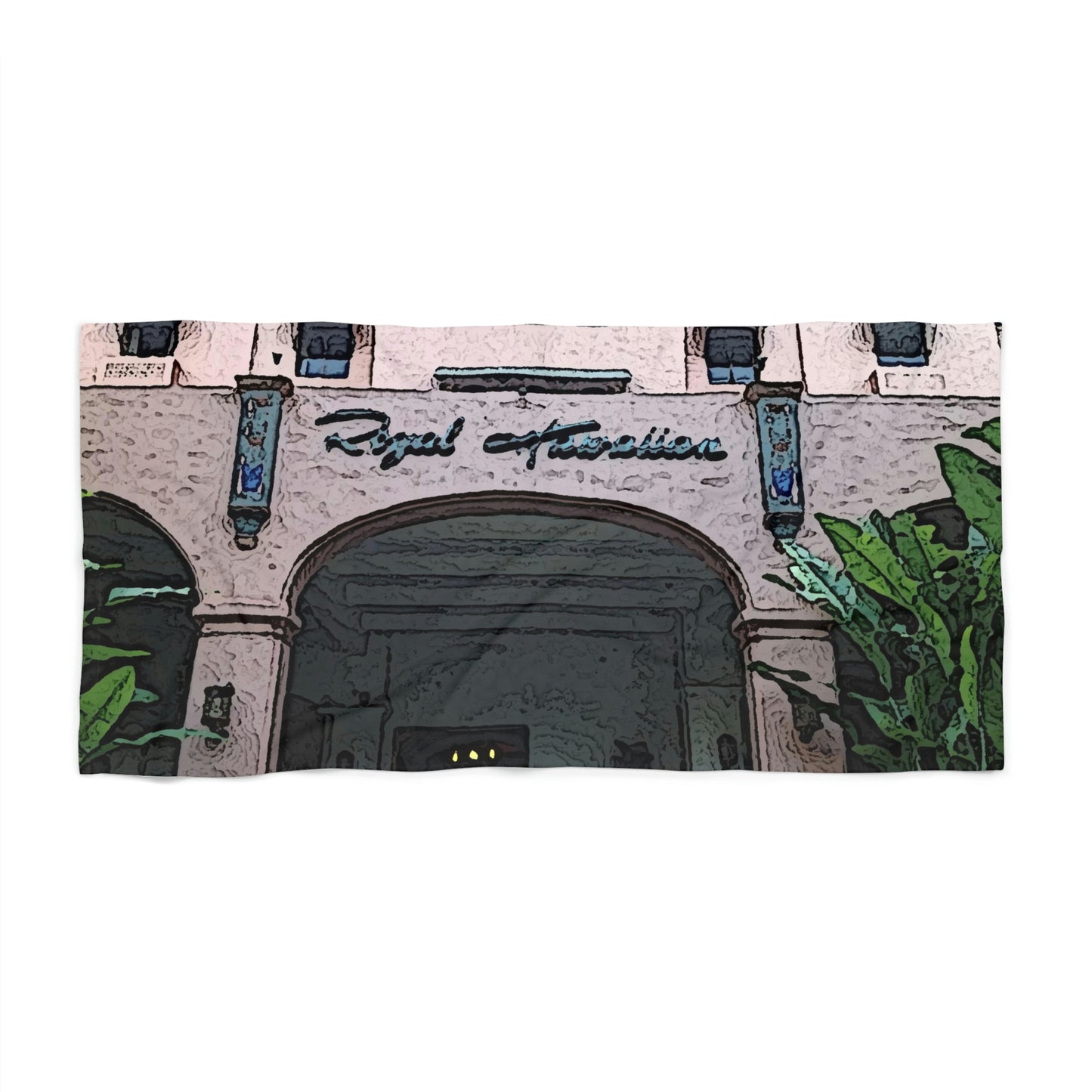 Beach Towel ... "La Grande Entree" At: 'The Pink Palace' ... The Royal Hawai'ian ... Honolulu, HI ... '27Oct2014' ... Original Works ...