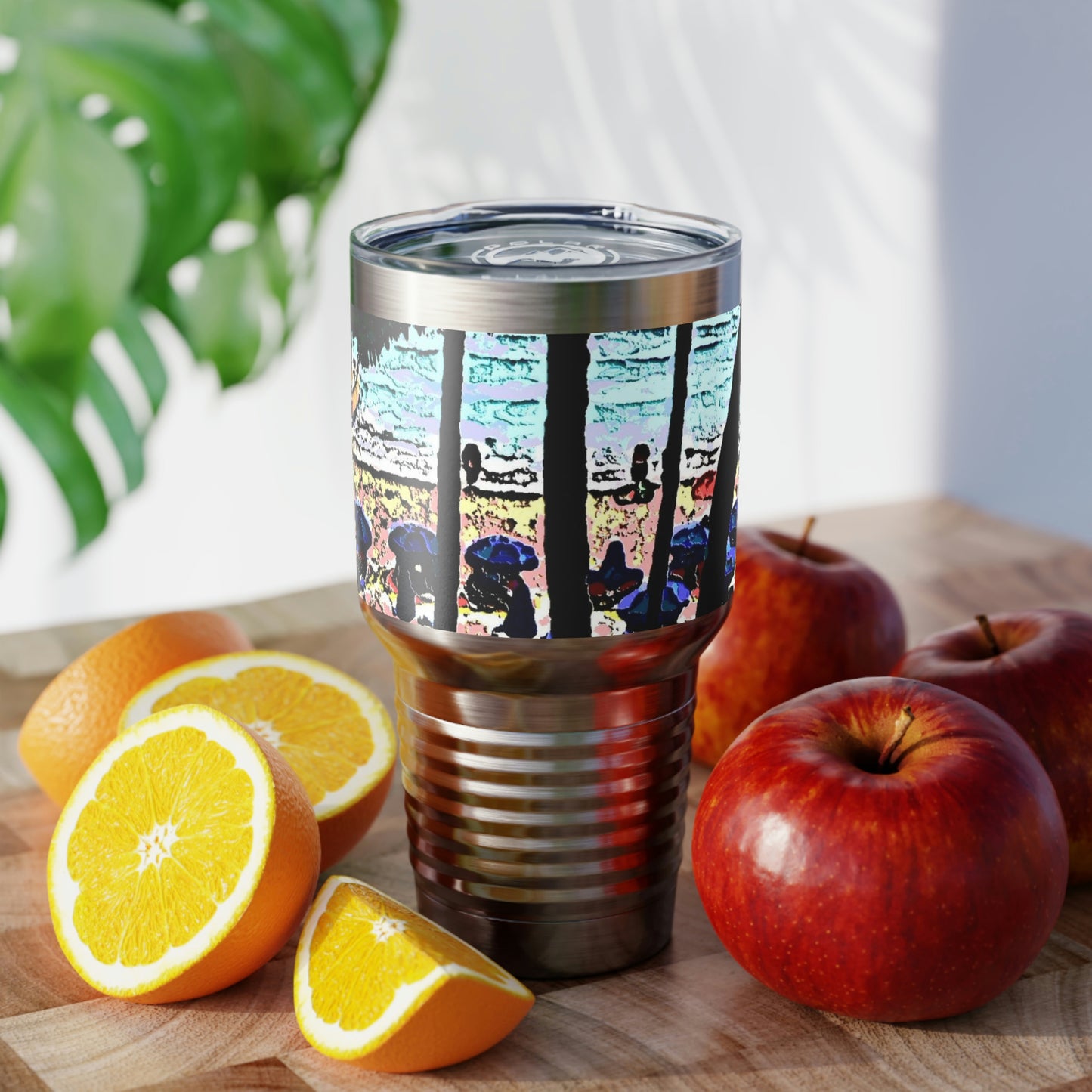 Ringneck Tumbler, 30oz ... "A Beautiful Beach Amongst The Palms" ... The Outrigger Waikiki, Honolulu, Oahu ... Original Works ...