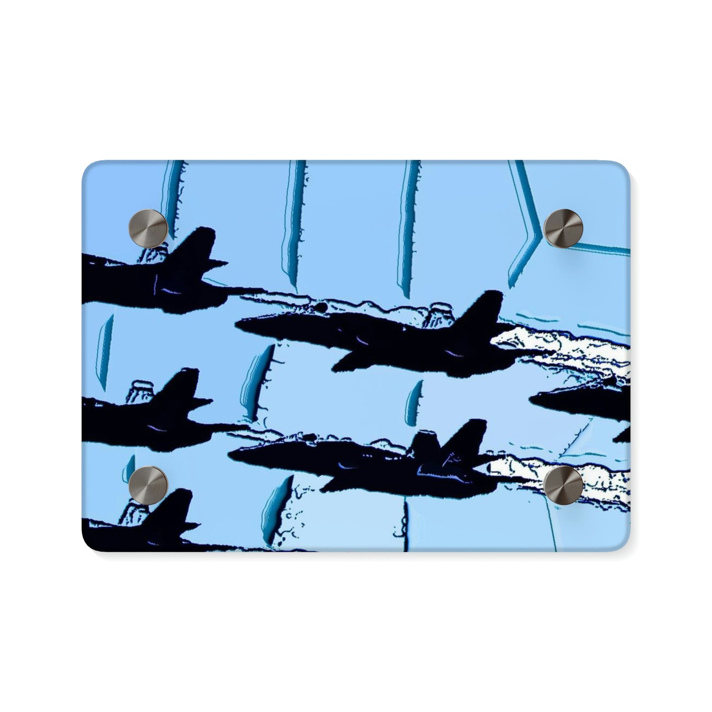 Acrylic Wall Art Panels ... Seattle Seafair ..."Blue Angels Run Over Lake Washington" ... Circa Mid 1980's ... Dr FJ Holt ... Original Works ...