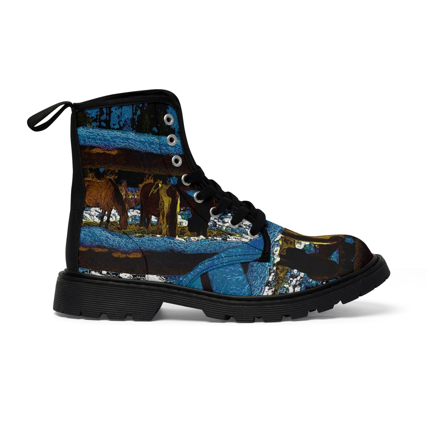 Women's Canvas Boots ...  A Horse ... A Saddle ...  Foraging Through The Snow ...  An_Asses 'Cry' ... Central Idaho, November 2022 ...  Original Works ..