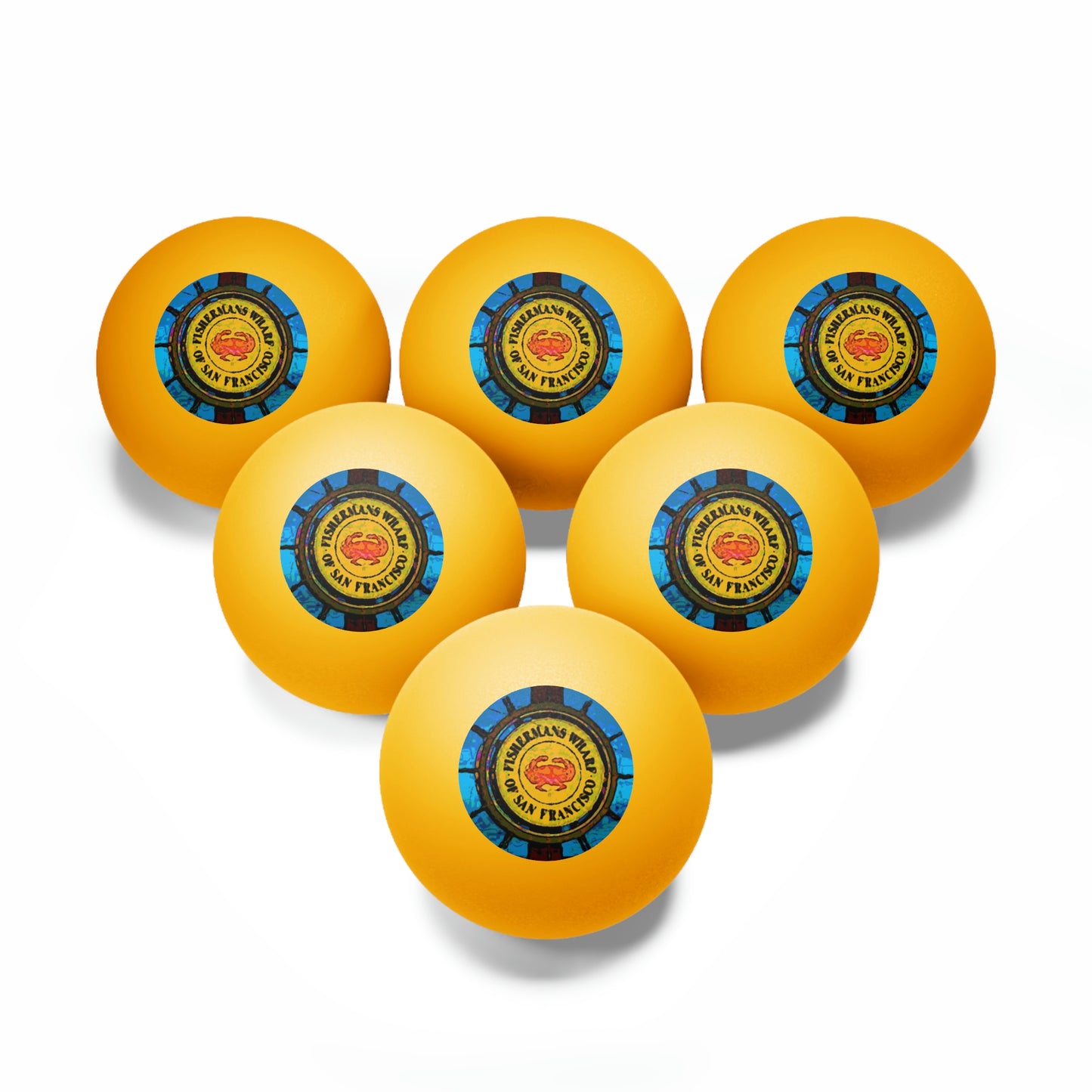 Ping Pong Balls, 6 pcs ... "No.9 Fishermen's Grotto - Fishermen's Wharf, SF, California" ... Family Archives: 1970's ... Original Works ...