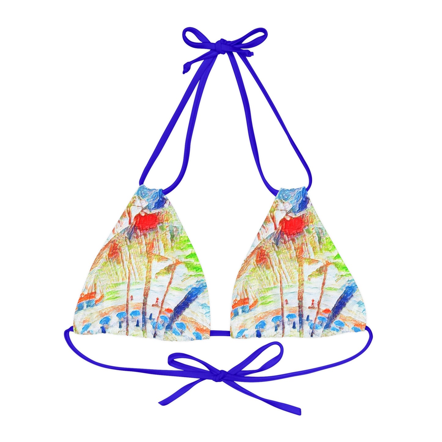 Strappy Triangle Bikini Top (AOP) ... "The Royal Hawai'ian: Waikiki Beach_Beach" ... Honolulu, HI ... Ocotber 2014 (Halloween) ... Original Works ...