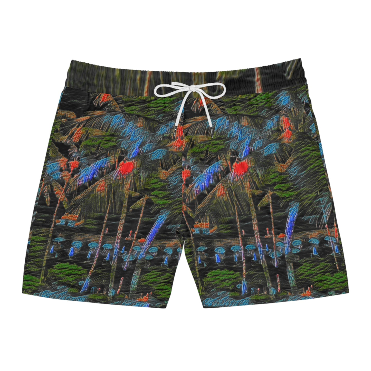 Men's Mid-Length Swim Shorts (AOP) ... "The Royal Hawai'ian: Waikiki Beach_Beach" ... Honolulu, HI ... October 2014 (Halloween) ... Original Works ...
