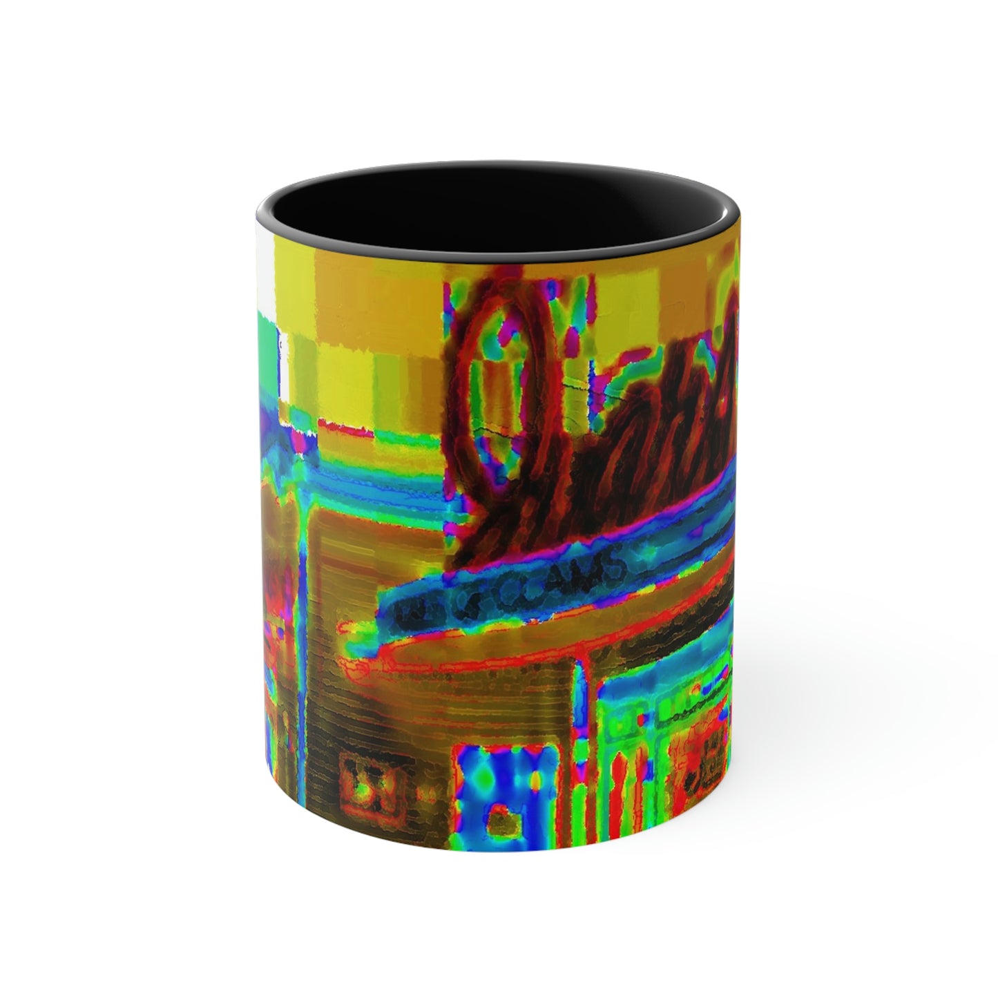 Accent Coffee Mug, 11oz ...  In-A-Hurry & Stressed? ... Remember: Keep "Clam" ... Clam_Happy ...  'Ivars: Seattle Waterfront' ... Personal Archives ... Original Works ...