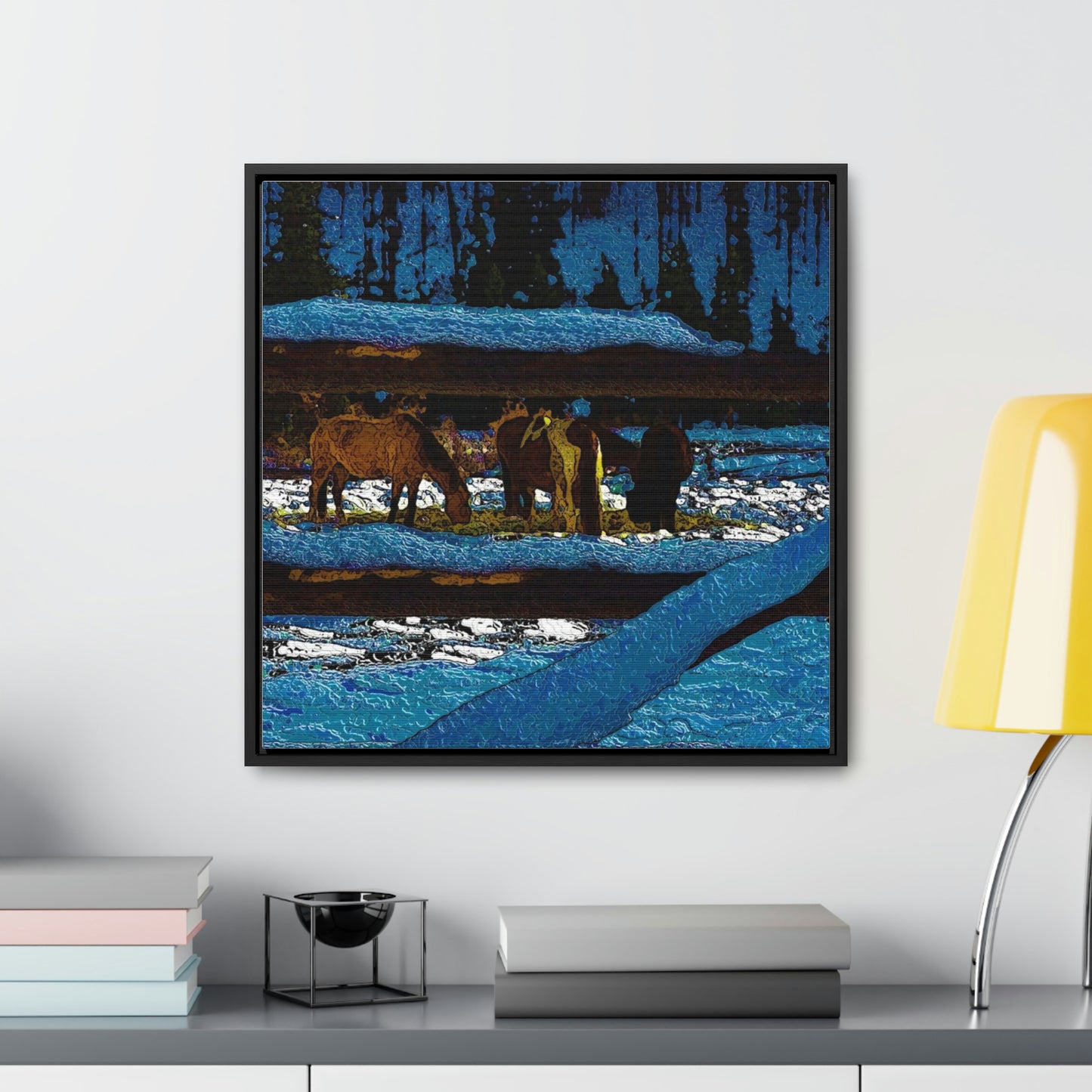Gallery Canvas Wraps, Square Frame ... A Horse ... A Saddle ...  Foraging Through The Snow ...  An_Asses 'Cry' ... Central Idaho, November 2022 ...  Original Works ...