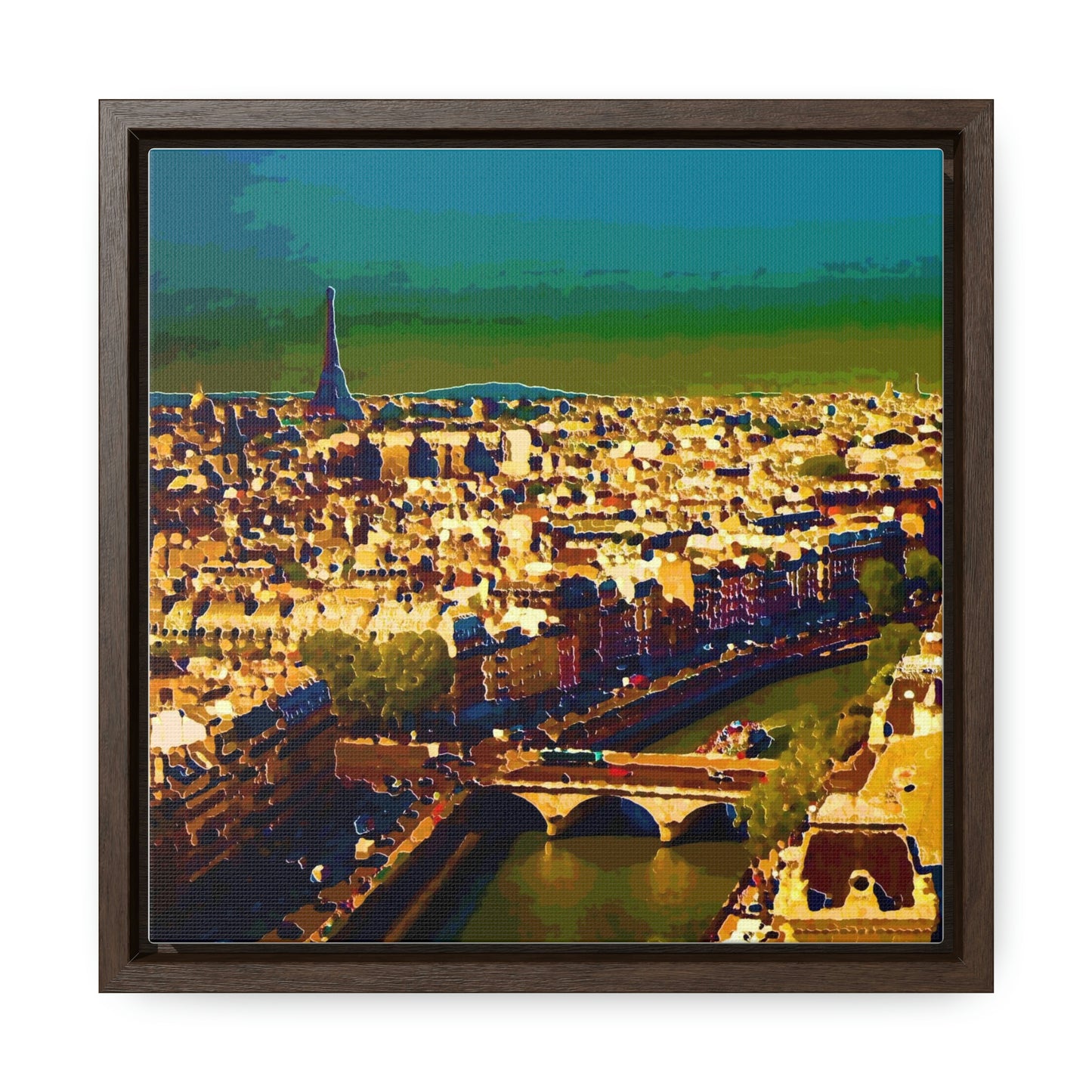 Gallery Canvas Wraps, Square Frame ... Au Paris ... "Along The River Seine" ... Barbara Joan Bonnel-Holt: 1972 ... Original Works ...