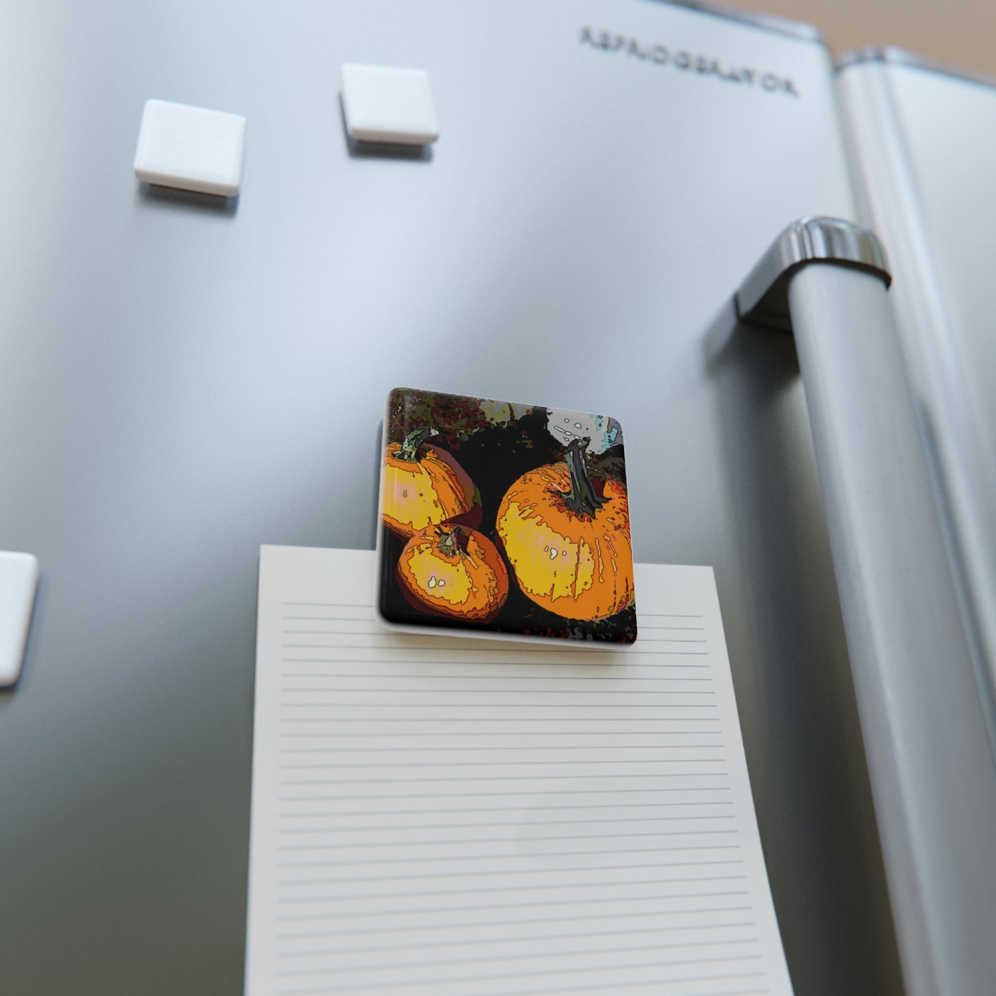 Porcelain Magnet, Square ... Halloween - Pumpkins - 'Trick-Or-Treat' ... More Than A Season ... "Its A Feeling & Celebration Of Life" ...