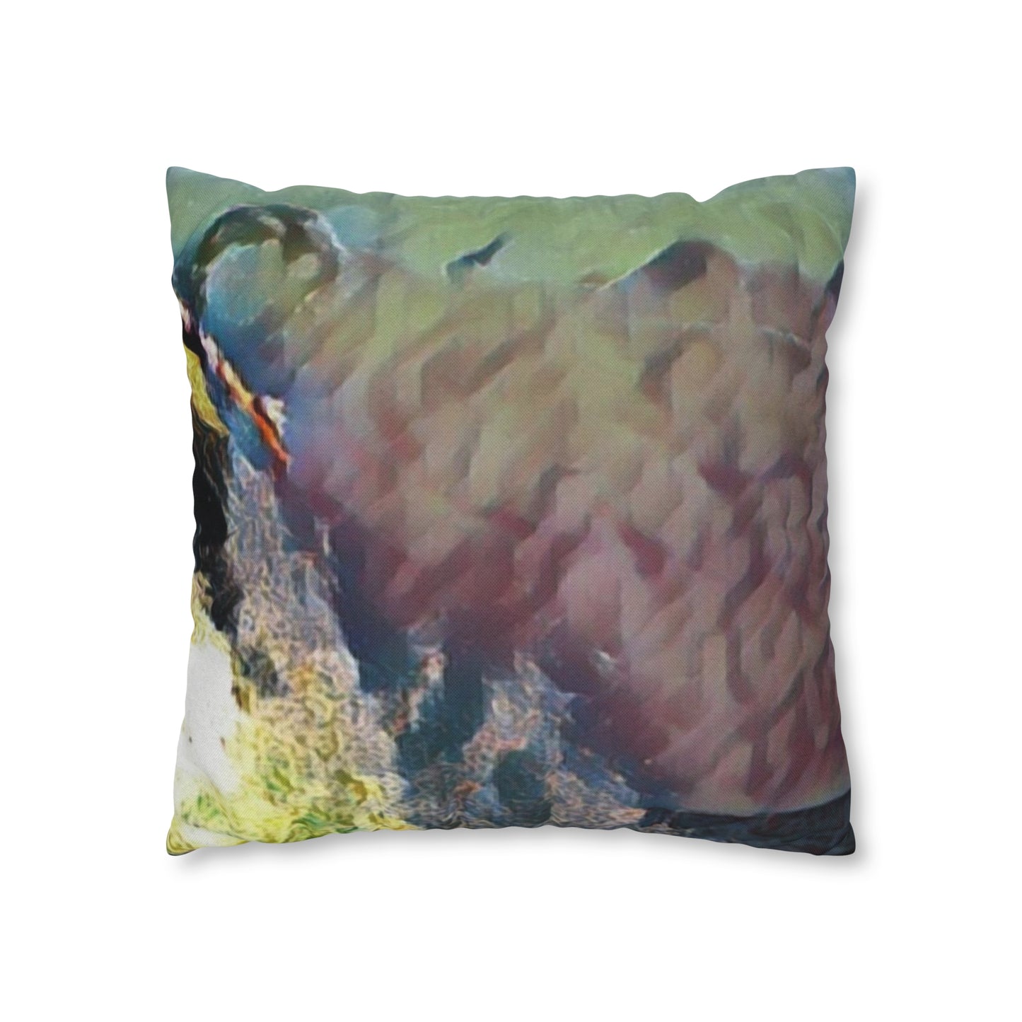 Spun Polyester Square Pillow Case ... An Extraordinary Humpback Breach ... 'With Explosive Energy' ... Family Archives (KPH) ... Circa: 21st Century. Maui, HI ... Original Works ...