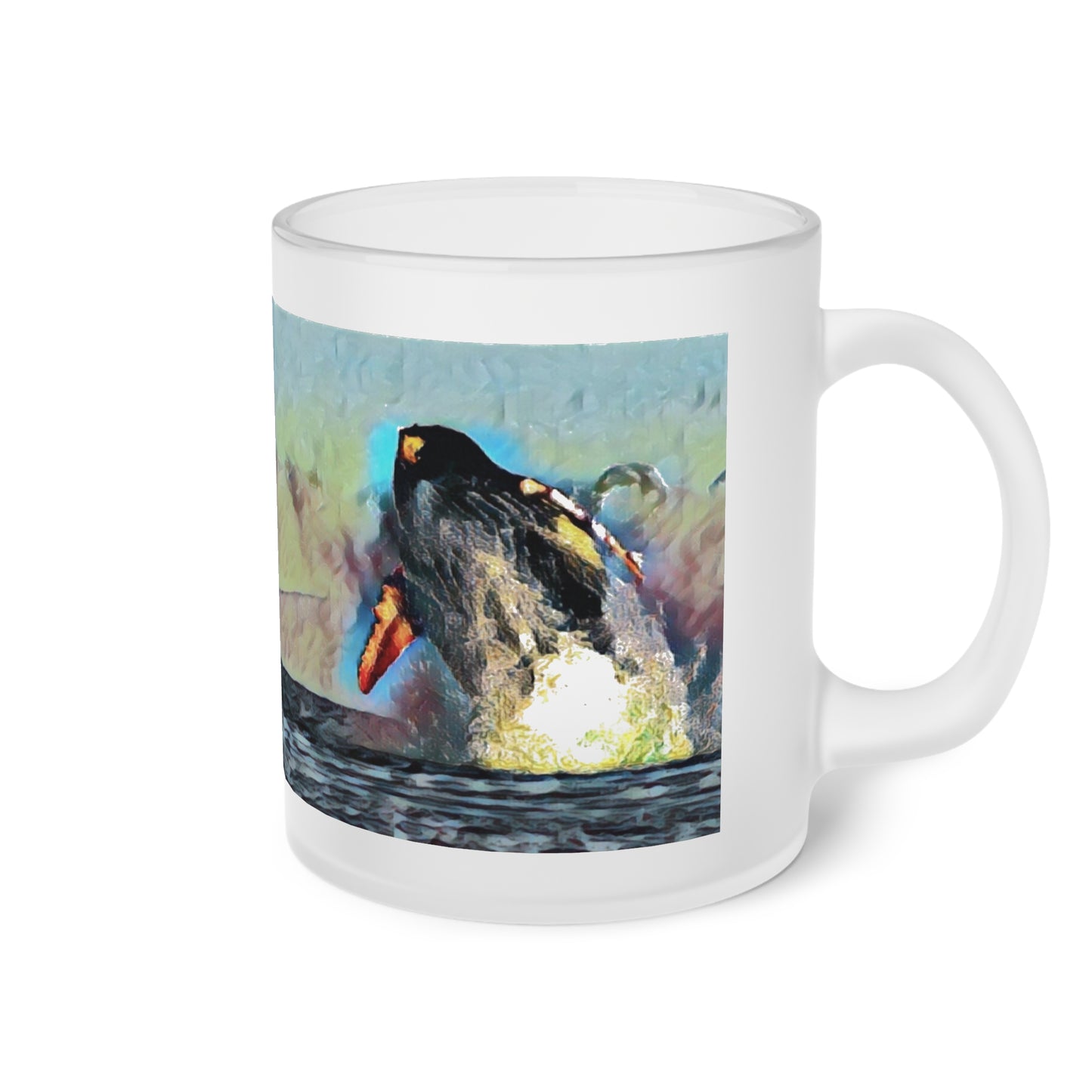 Frosted Glass Mug ... An Extraordinary Humpback Breach ... 'With Explosive Energy' ... Family Archives (KPH) ... Circa: 21st Century. Maui, HI ... Original Works ...