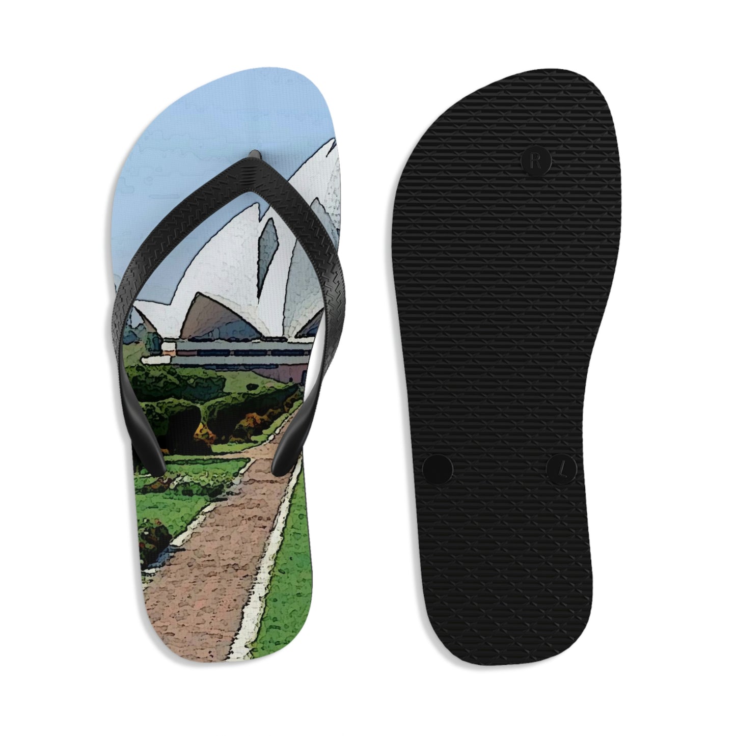 Unisex Flip-Flops ... 'Bahai'i House-Of-Worship' ... "Lotus Temple: Delhi, India, 2008" ... Original Works ...