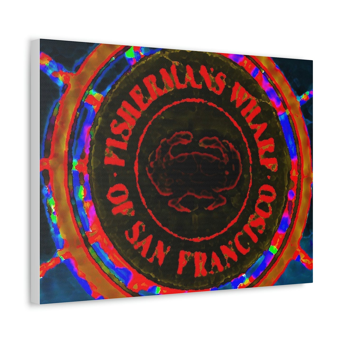 Satin Canvas, Stretched ... "No.9 Fishermen's Grotto - Fishermen's Wharf, SF, California" ... Family Archives: 1970's ... Original Works ...
