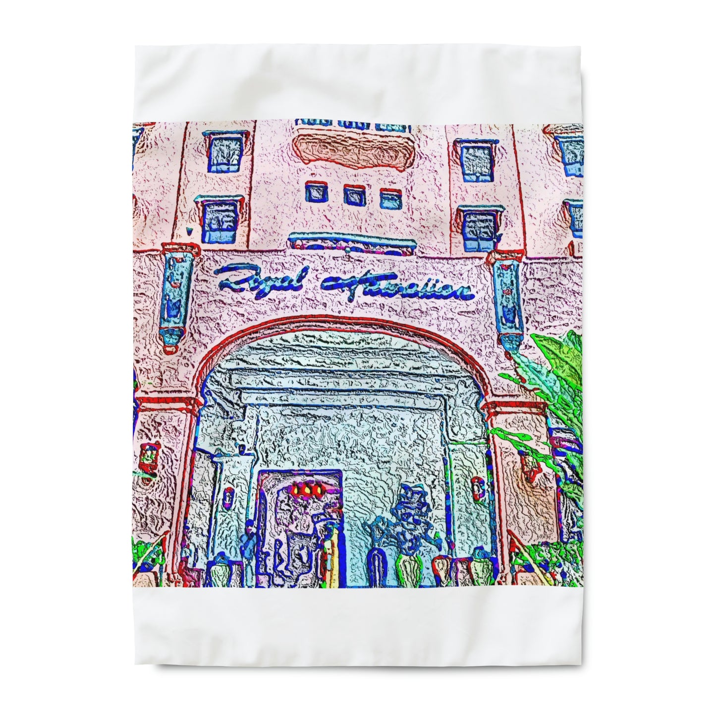 Duvet Cover ... "La Grande Entree" At: 'The Pink Palace' ... The Royal Hawai'ian ... Honolulu, HI ... '27Oct2014' ... Original Works ...