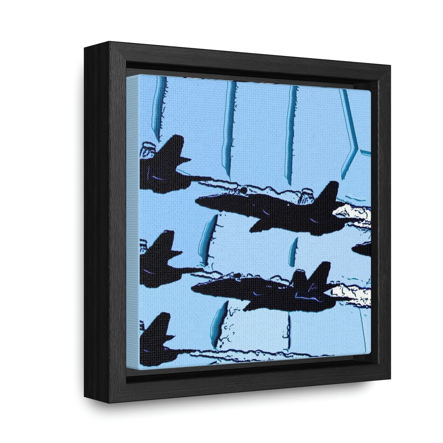 Gallery Canvas Wraps, Square Frame ... Seattle Seafair ..."Blue Angels Run Over Lake Washington" ... Circa Mid 1980's ... Dr FJ Holt ... Original Works ...