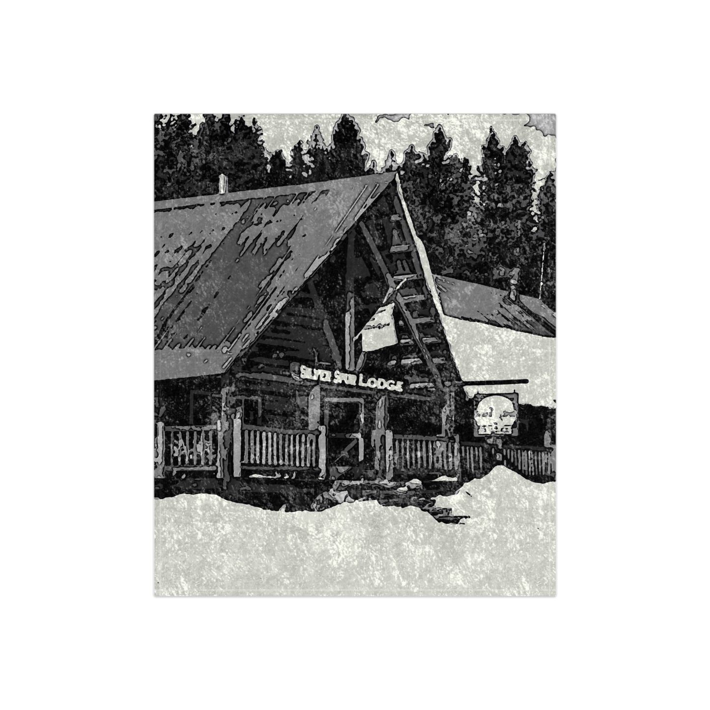 Crushed Velvet Blanket ... A Beautiful Lodge & Back-Country Outfitter In A Mountain Town ... 'Dixie, Idaho, November 2022' ... Original Works ...