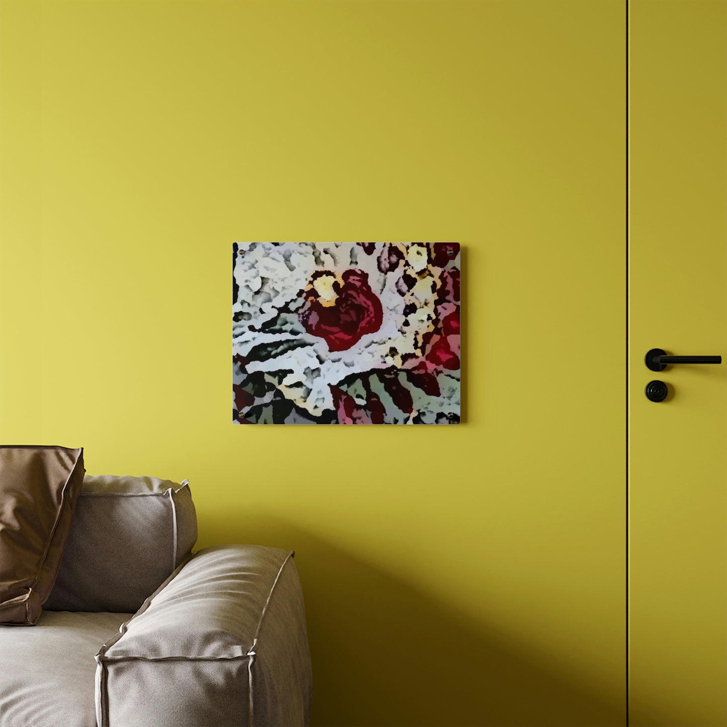 Acrylic Wall Art Panels ... "A Friendly Flower" ... Pointsettia 'Pointing' ... Original Works ... (Supplied Photograph) ...