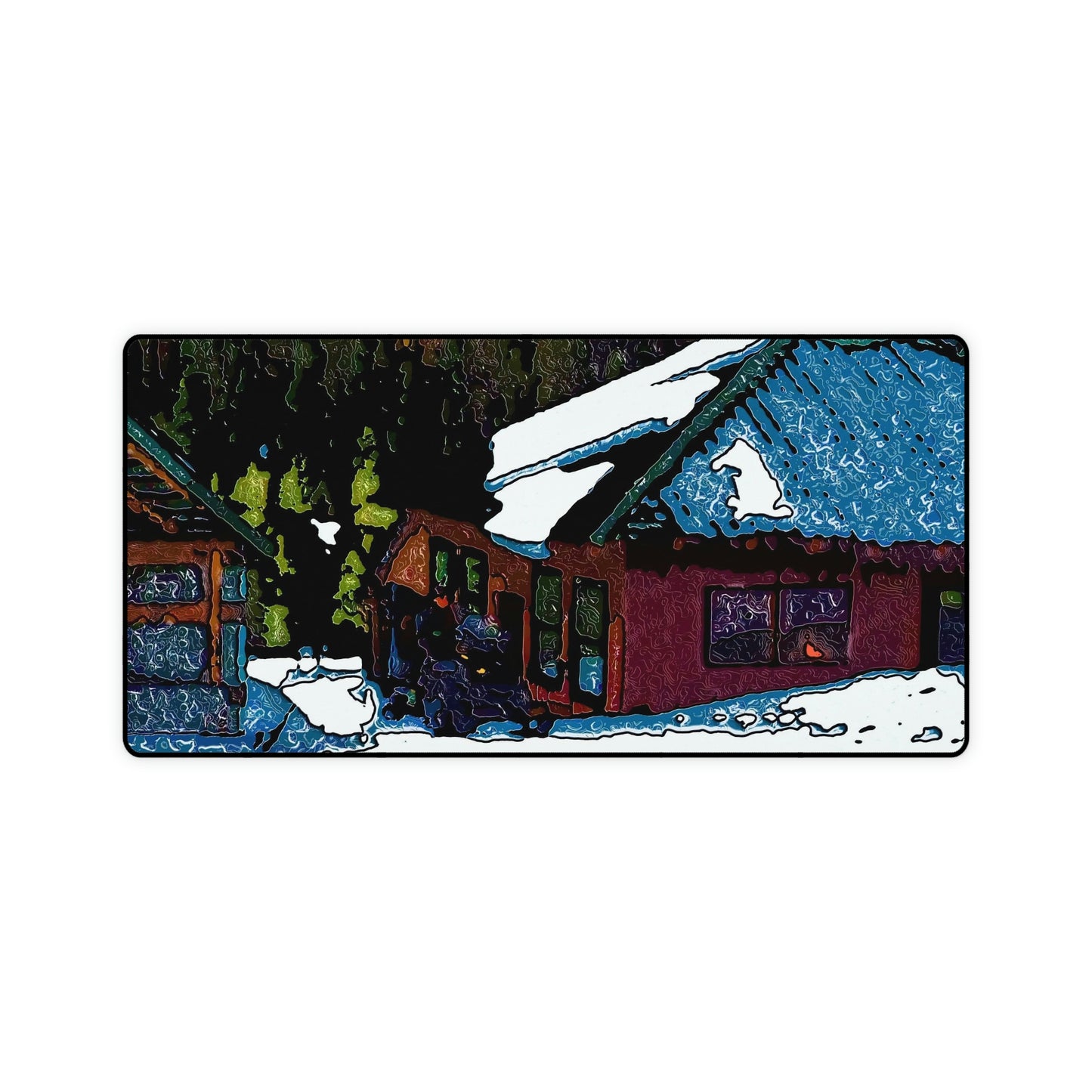 Desk Mats ... "A Rider Passeth-Through-It" ... Colors Galore & A Bit Of Impressionism ... Original Works. Winter 2021. Central Idaho. Rendering Time: 12 Hours ...