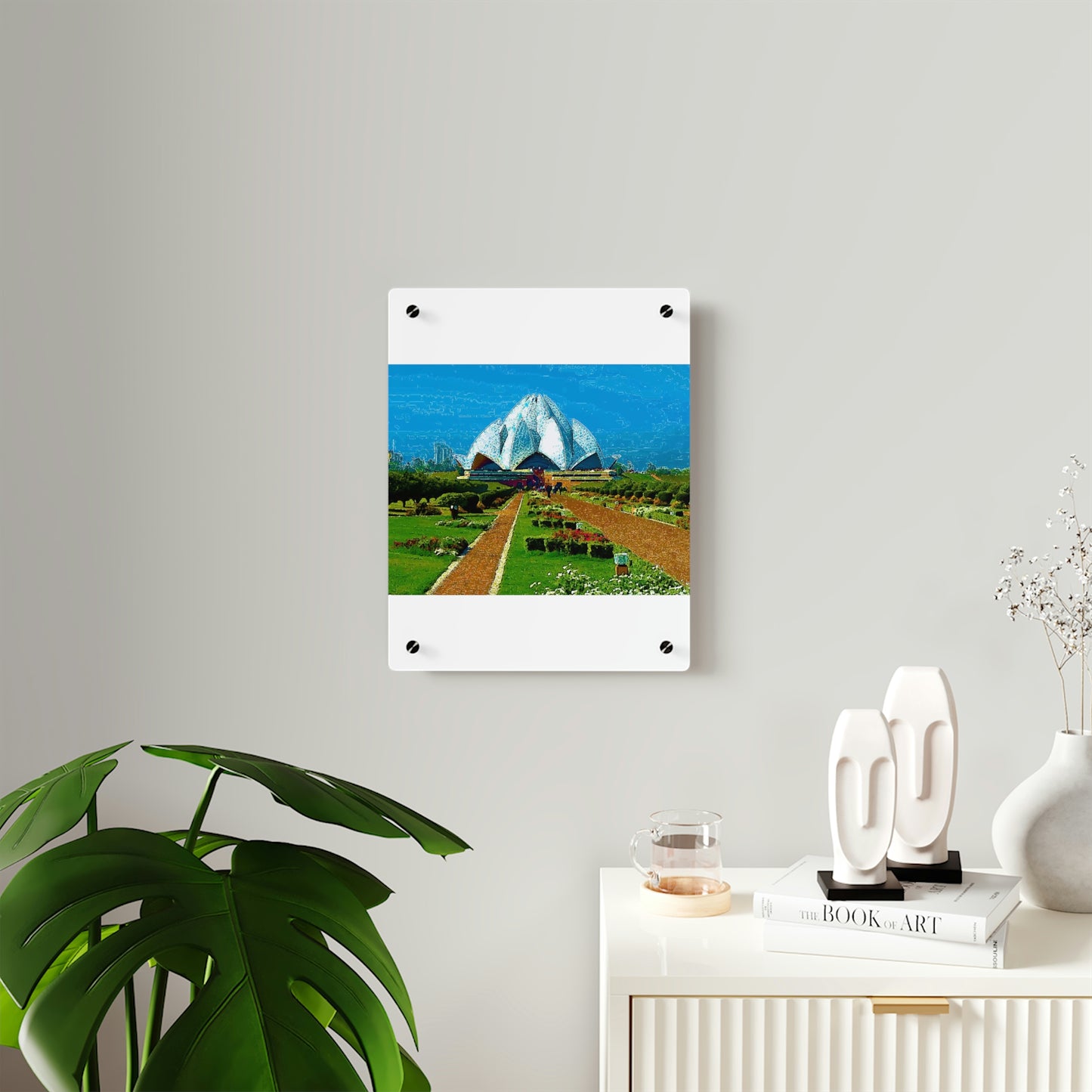 Acrylic Wall Art Panels ... 'Bahai'i House-Of-Worship' ... "Lotus Temple: Delhi, India, 2008" ... Original Works ...