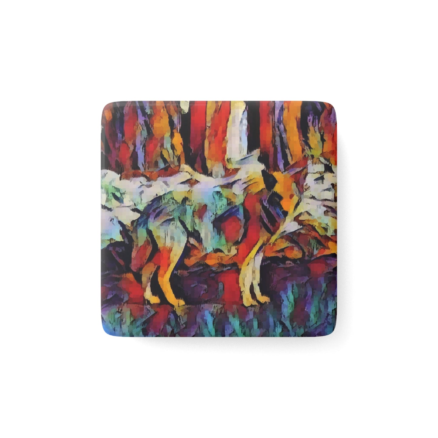 Porcelain Magnet, Square ... Coyote ... "Yosemite Valley: Circa May23 ... KPH Base Photo" ... Original Works ...