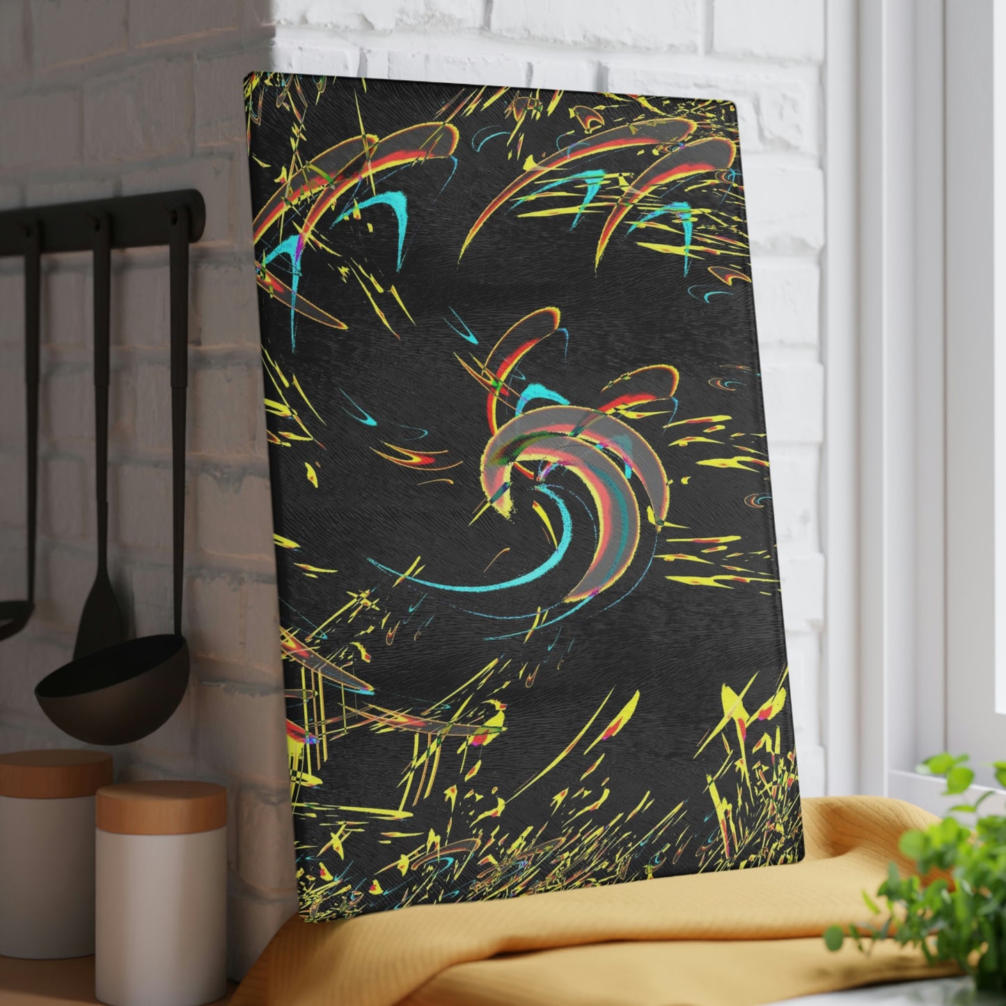Glass Cutting Board ... "Waning Moon" ... Central Idaho ... October 2022 ... Rendering Time: 22 Hours ... Original Works ...