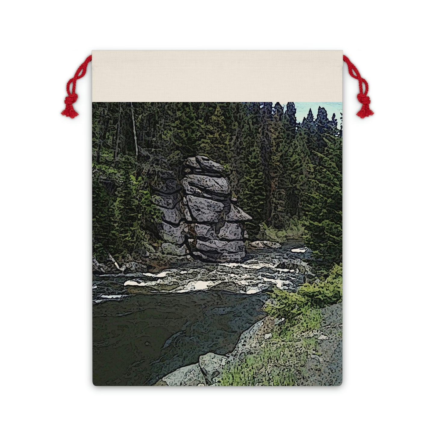 Linen Bag ..."I Am Innocent" ... Tricky-Dick Immortalized ... Nixon Rock: Along The River ... Central Idaho, Summer 2020 ... Original Works ...