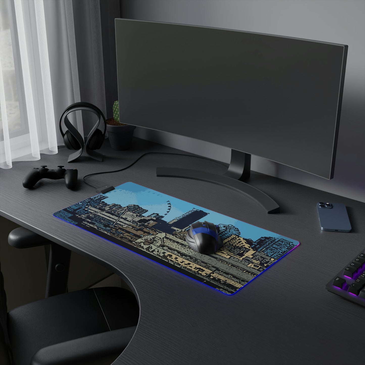 LED Gaming Mouse Pad ... That Classic Wheel ... 'Seattle's Wheel' ... & Old Classic Waterside Vendors ...  'Family Archives' ... Original Works ...
