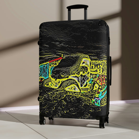 Suitcases ...  "Snow Vehicle In Snow Storm At-Rest" ... Circa 12Mar23 ... Central Idaho ... 18-Hours Rendering Time: Original Works ...