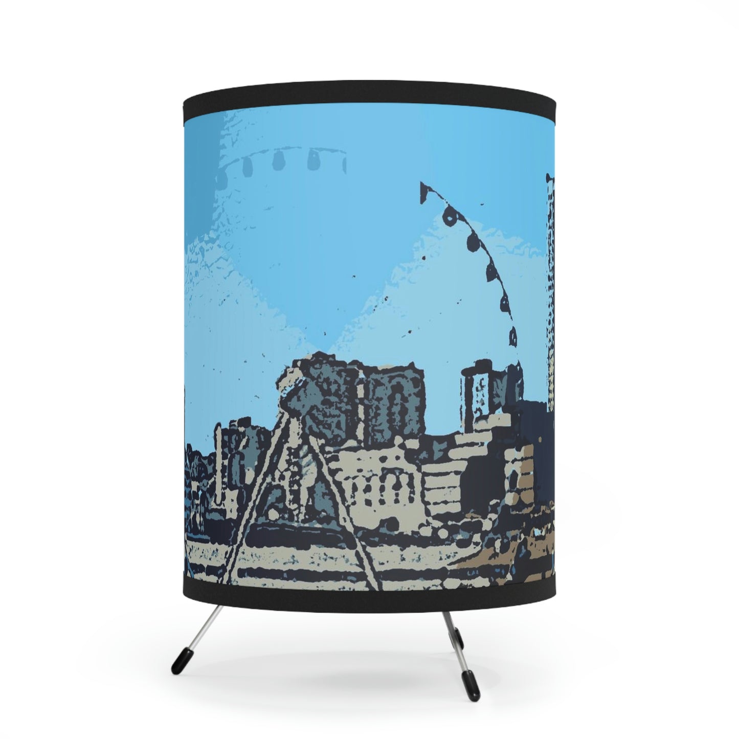 Tripod Lamp with High-Res Printed Shade, US\CA plug ... That Classic Wheel ... 'Seattle's Wheel' ... & Old Classic Waterside Vendors ...  'Family Archives' ... Original Works ...