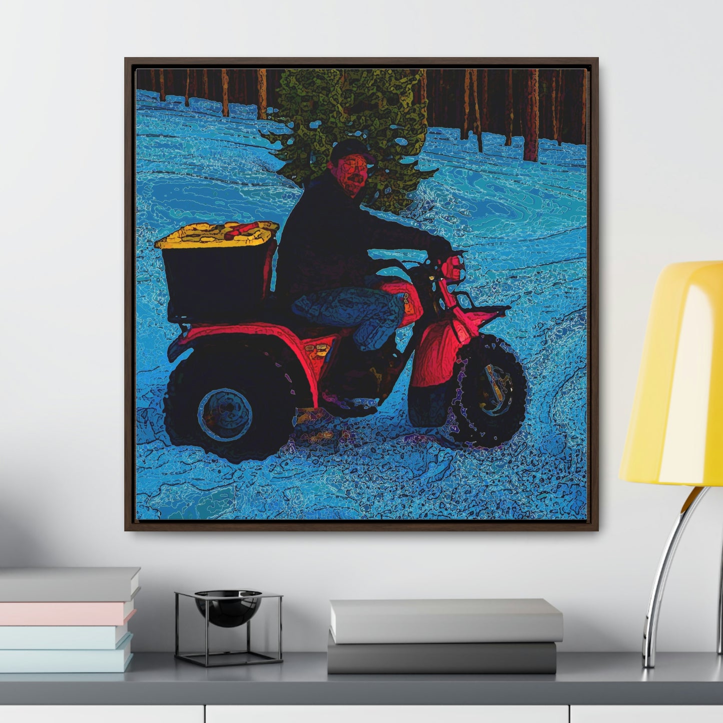 Gallery Canvas Wraps, Square Frame ... There's 2-Wheelin ... There's 4-Wheelin ... 'And-Of-Course' ... "There's 3-Wheelin-In-The-Snow" ...  Original Works ...