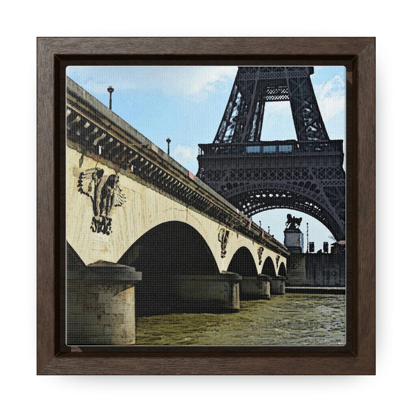 Gallery Canvas Wraps, Square Frame ...  Le Tour D'Eiffel ..."Along The Water" ... Barbara Joan Bonnell-Holt ... Le Voyage De Paris: 1972 ... Original Works ...