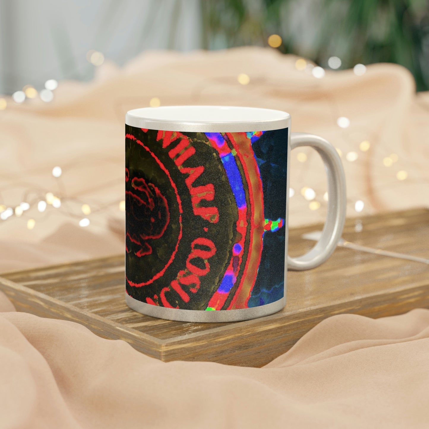 Metallic Mug (Silver\Gold) ... "No.9 Fishermen's Grotto - Fishermen's Wharf, SF, California" ... Family Archives: 1970's ... Original Works ...