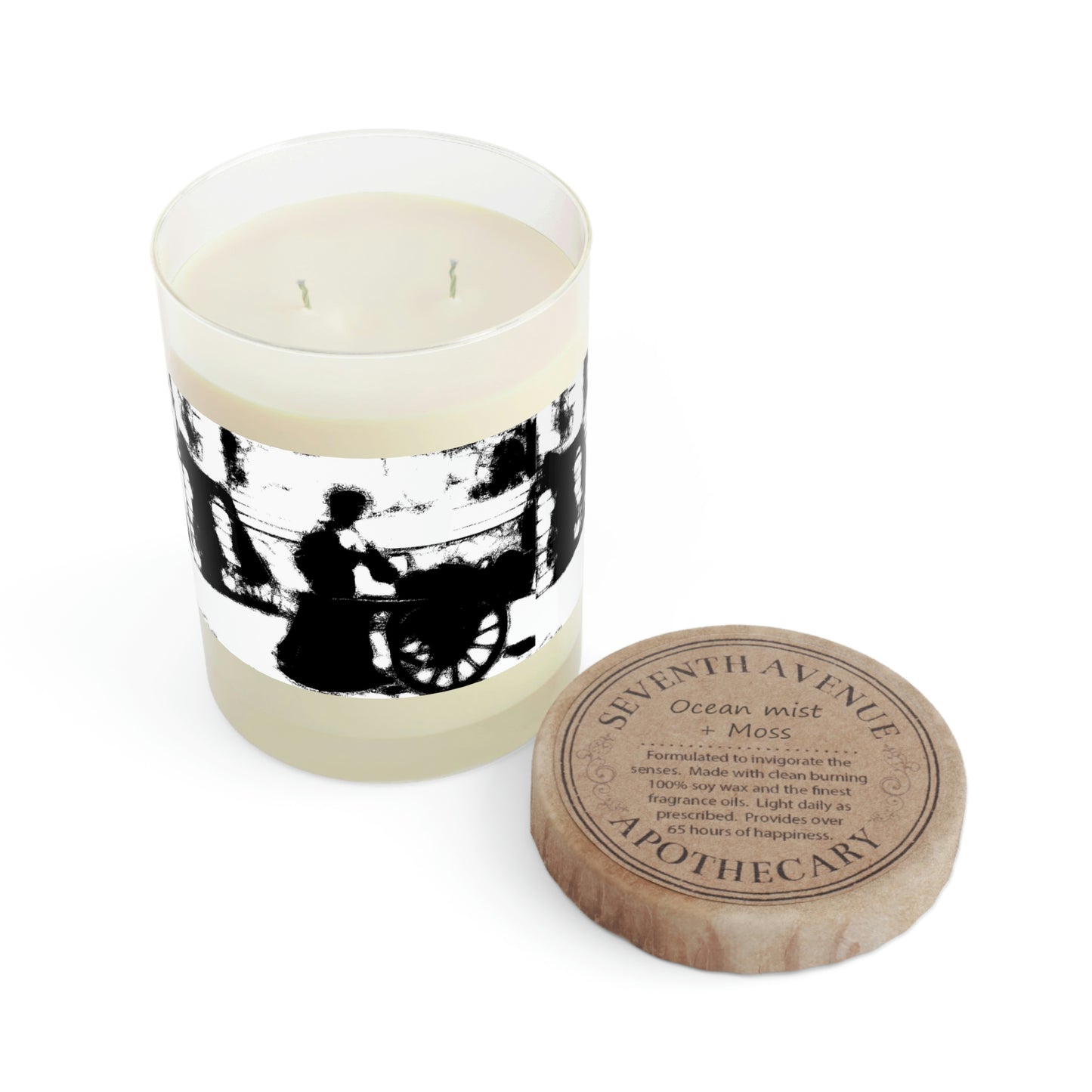 Scented Candle - Full Glass, 11oz ... Dublin's "Molly Malone Along Grafton Street" ... Cryin' Cockels & Muscles Alive-Alive-Oh ... Circa 2003 ... Original Works ...