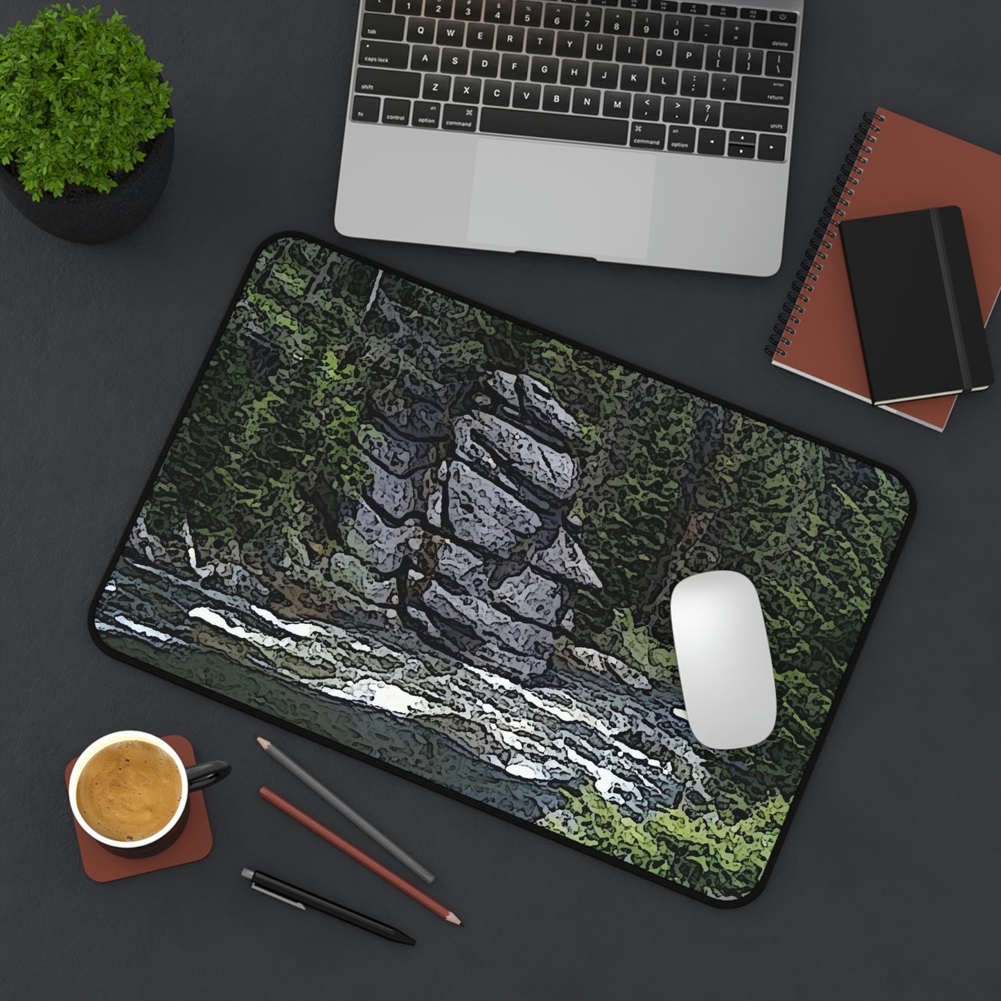 Desk Mat ..."I Am Innocent" ... Tricky-Dick Immortalized ... Nixon Rock: Along The River ... Central Idaho, Summer 2020 ... Original Works ...