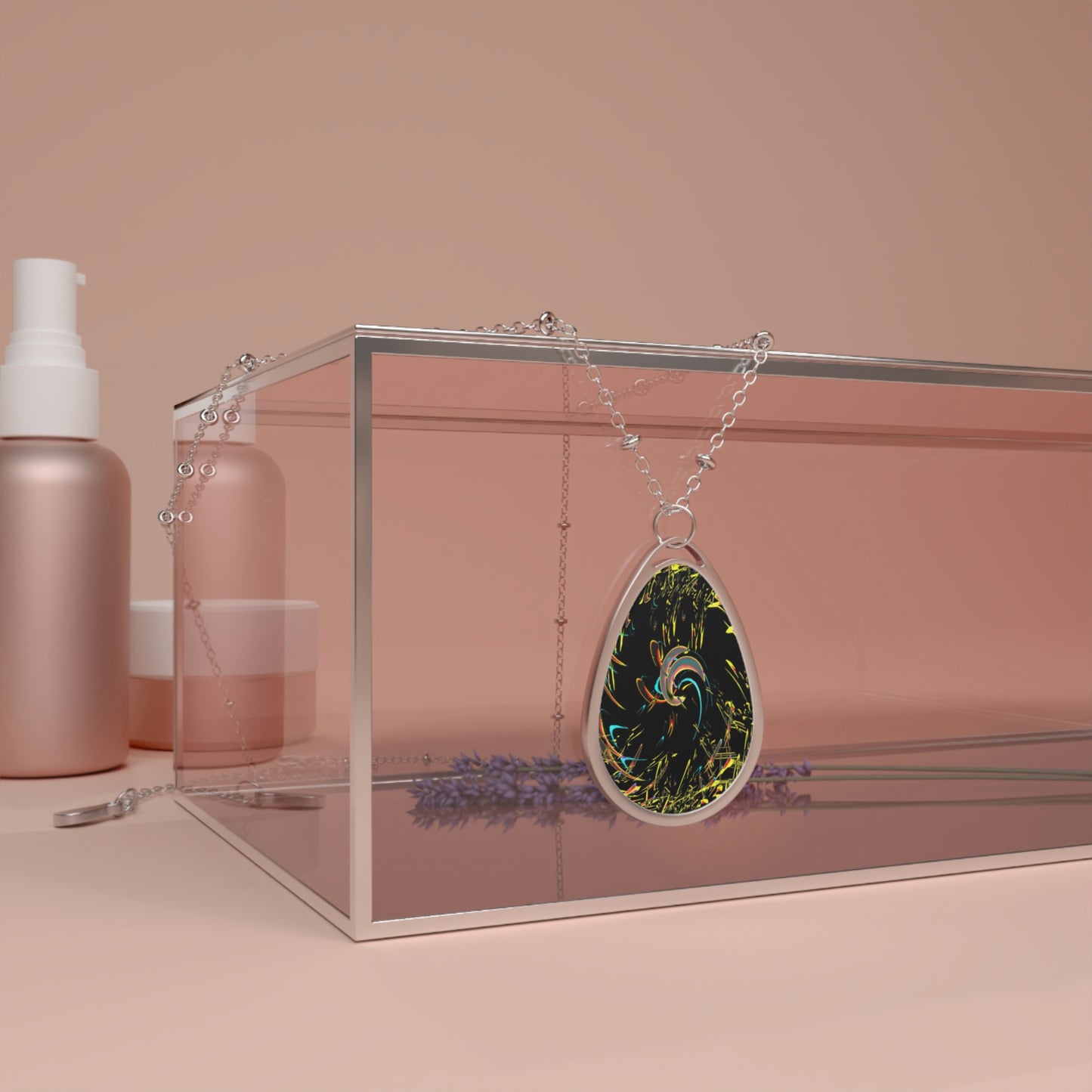 Oval Necklace ... "Waning Moon" ... Central Idaho ... October 2022 ... Rendering Time: 22 Hours ... Original Works ...
