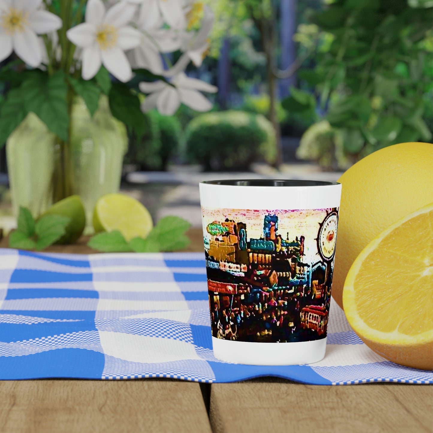 Shot Glass ...  "No.9 Fishermen's Grotto - Fishermen's Wharf, SF, California" ... Family Archives: 1970's ... Original Works ...