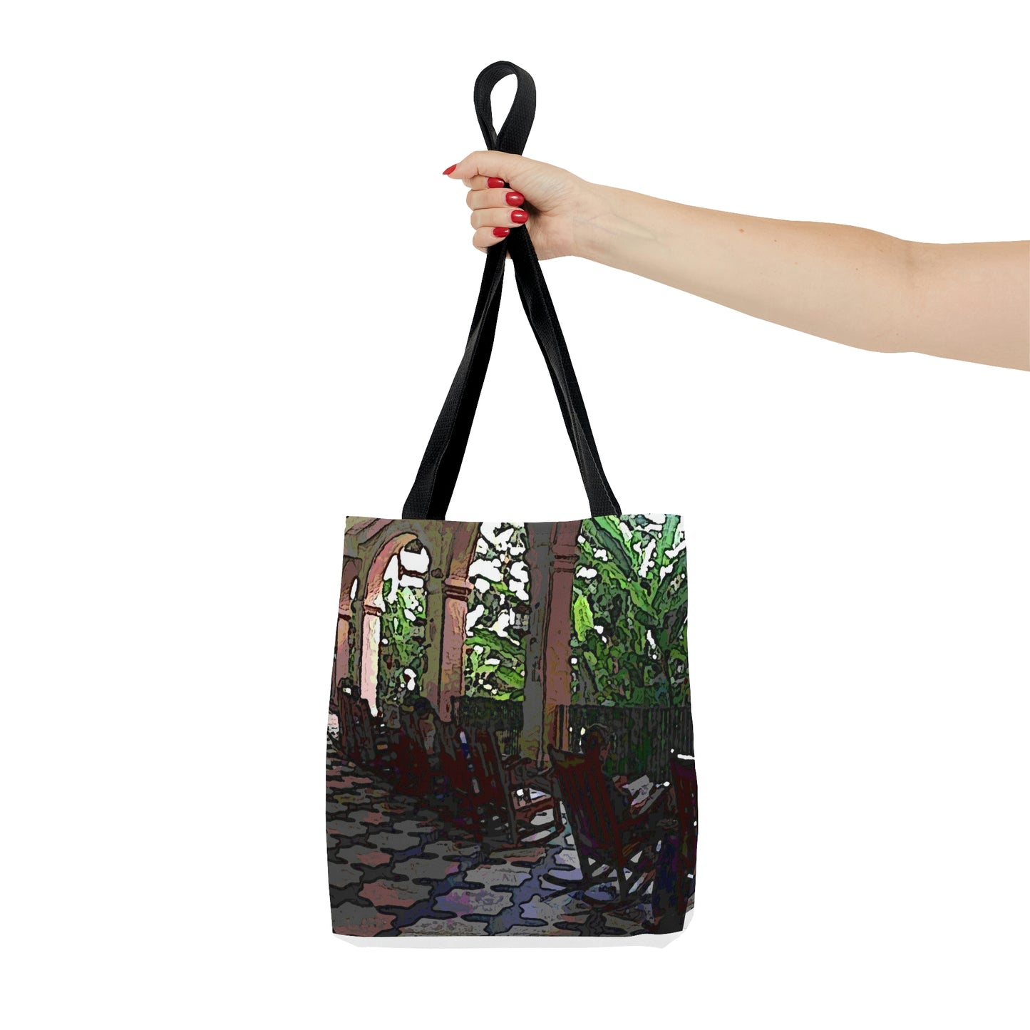 AOP Tote Bag ...  Lanai & Rocking Chairs At: 'The Pink Palace' ... The Royal Hawai'ian ... Honolulu, HI ... '27Oct2014' ... Original Works ...