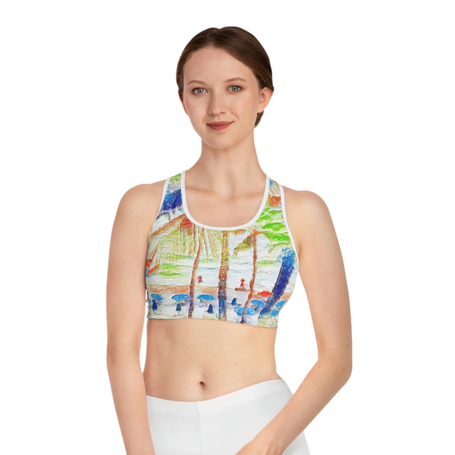 Sports Bra (AOP) ... "The Royal Hawai'ian: Waikiki Beach_Beach" ... Honolulu, HI ... Ocotber 2014 (Halloween) ... Original Works ...