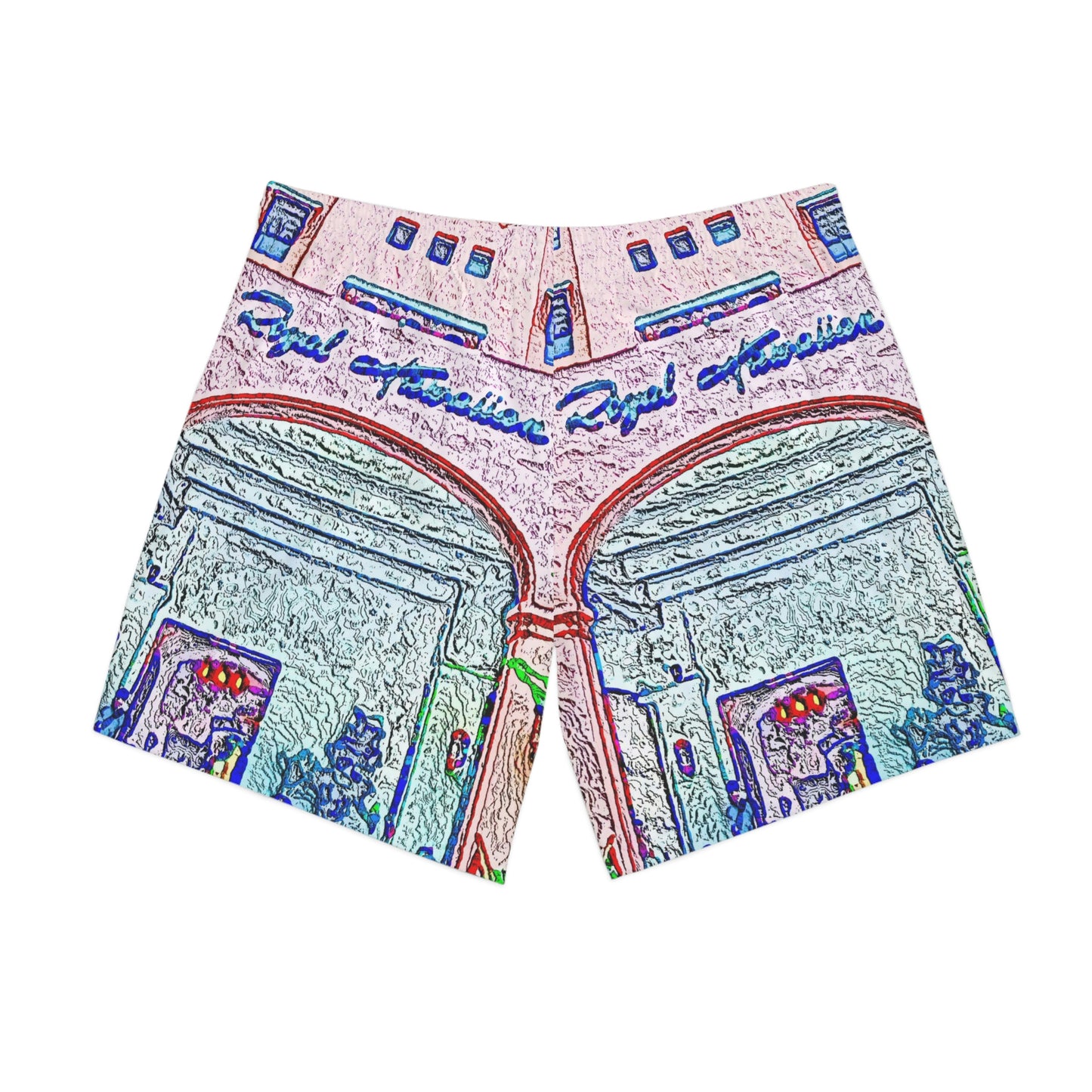 Men's Elastic Beach Shorts (AOP) ...  "La Grande Entree" At: 'The Pink Palace' ... The Royal Hawai'ian ... Honolulu, HI ... '27Oct2014' ... Original Works ...