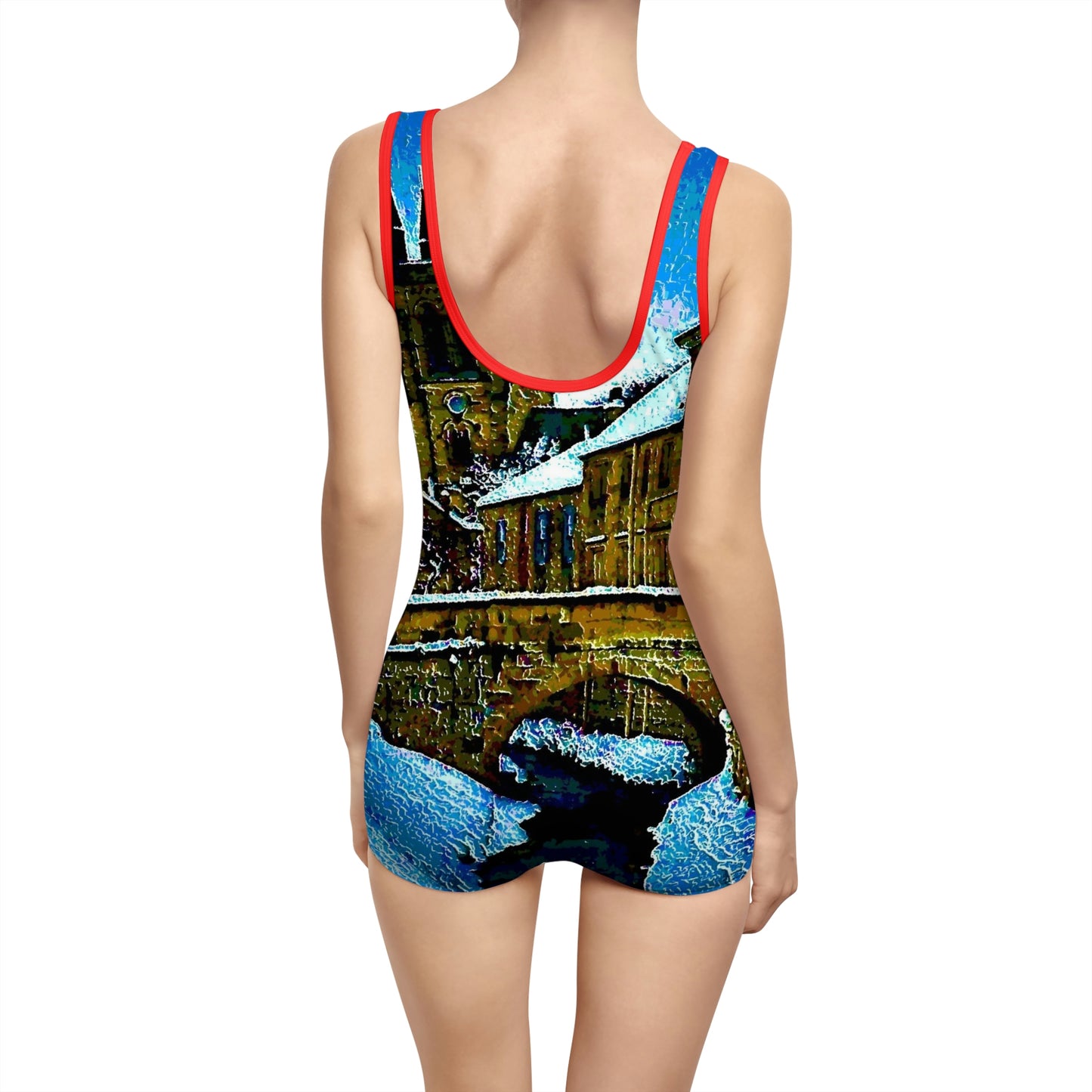 Women's Vintage Swimsuit ... Walikng The Streets & Alleys ... 'Strolling The Canals ... '  ... Original Works  ...